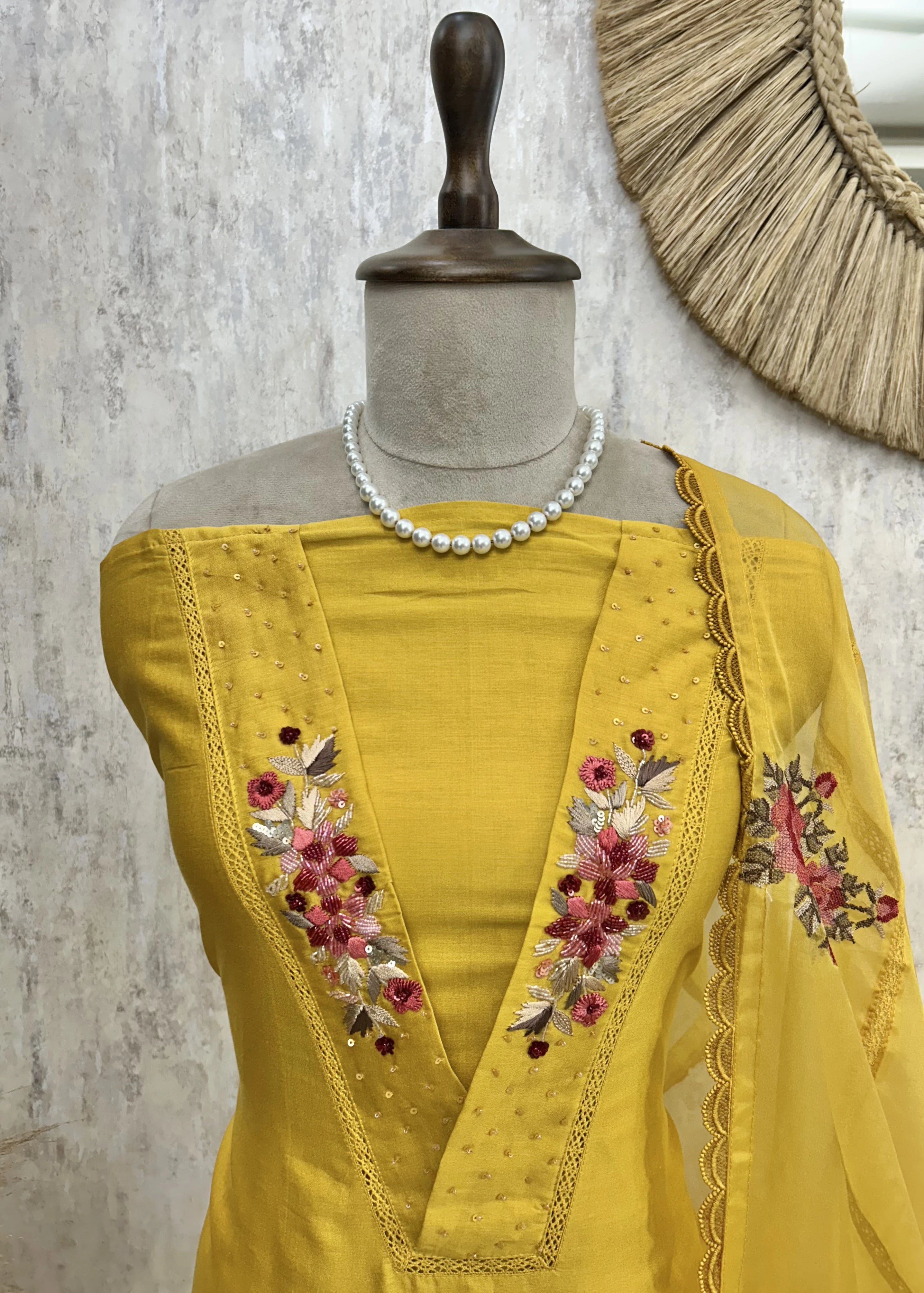 Pure Cotton Chanderi Unstitched Suit