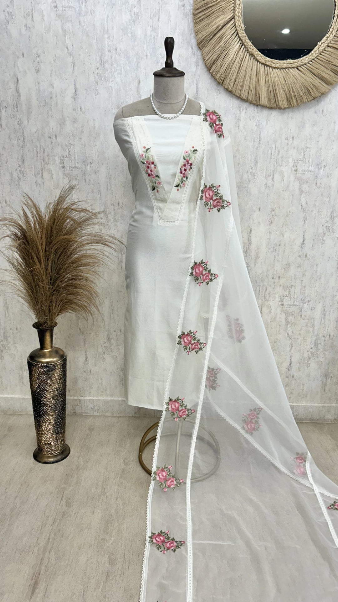 Pure Cotton Chanderi Unstitched Suit