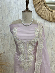 Tissue Linen With Embroidered Neck