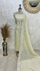 Tissue Linen With Embroidered Neck