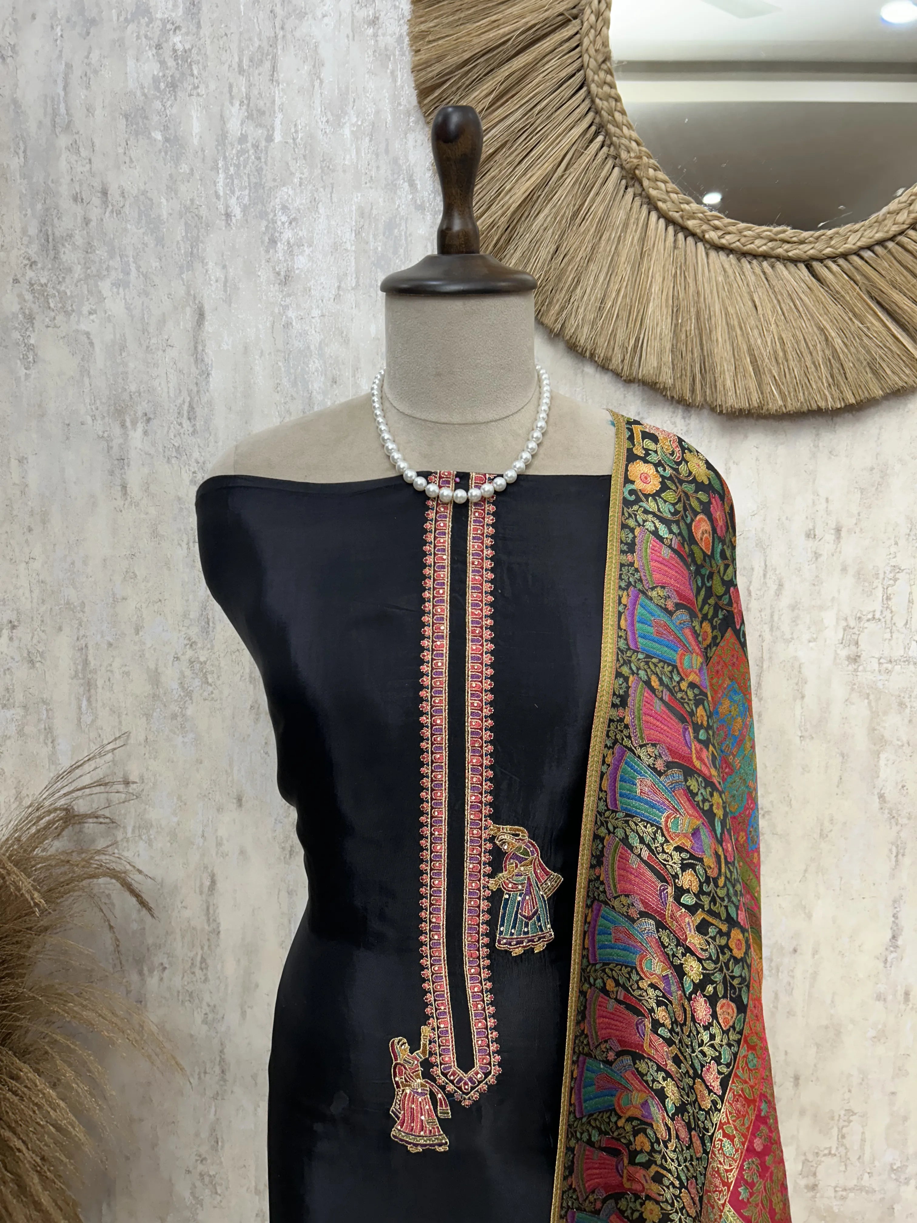 Royale Opada silk Unstitched Suit Set