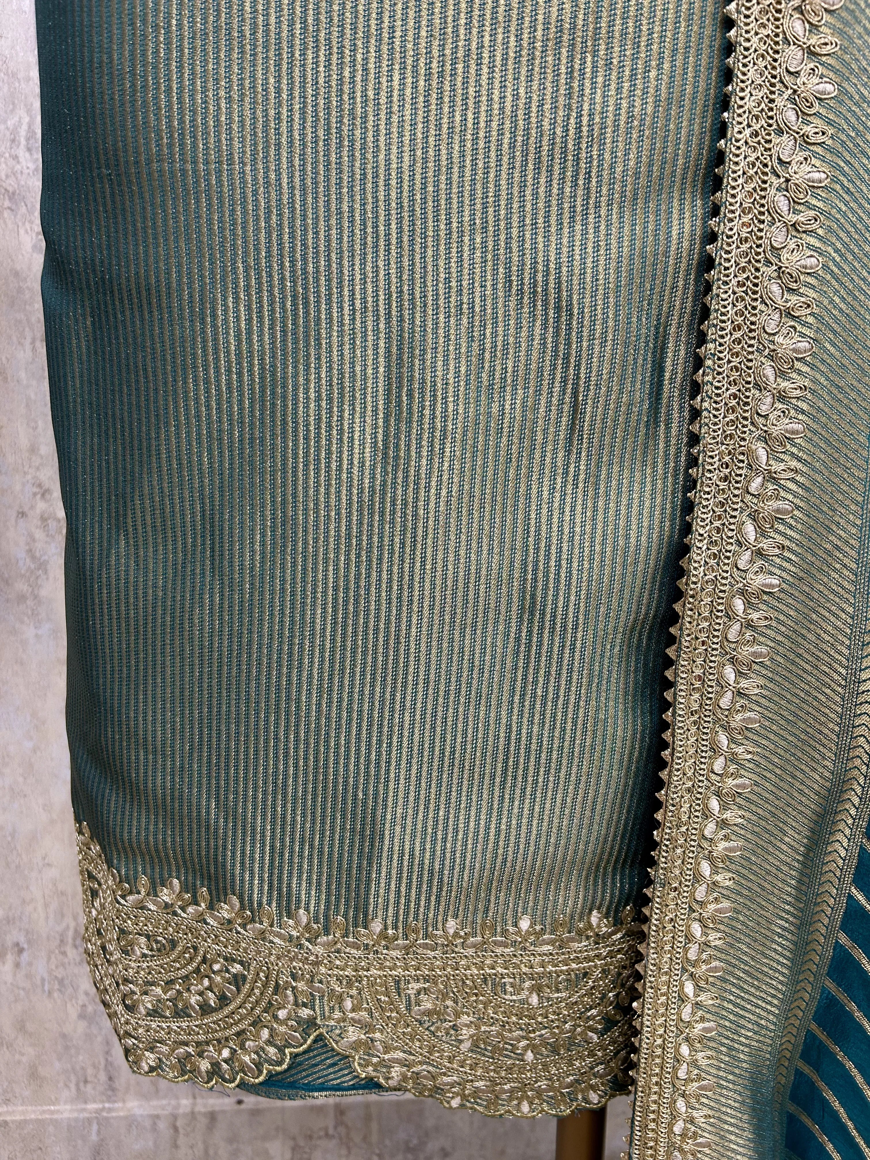 Tissue Unstitched Suit with Potli