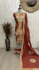 Tissue Unstitched Suit with Potli