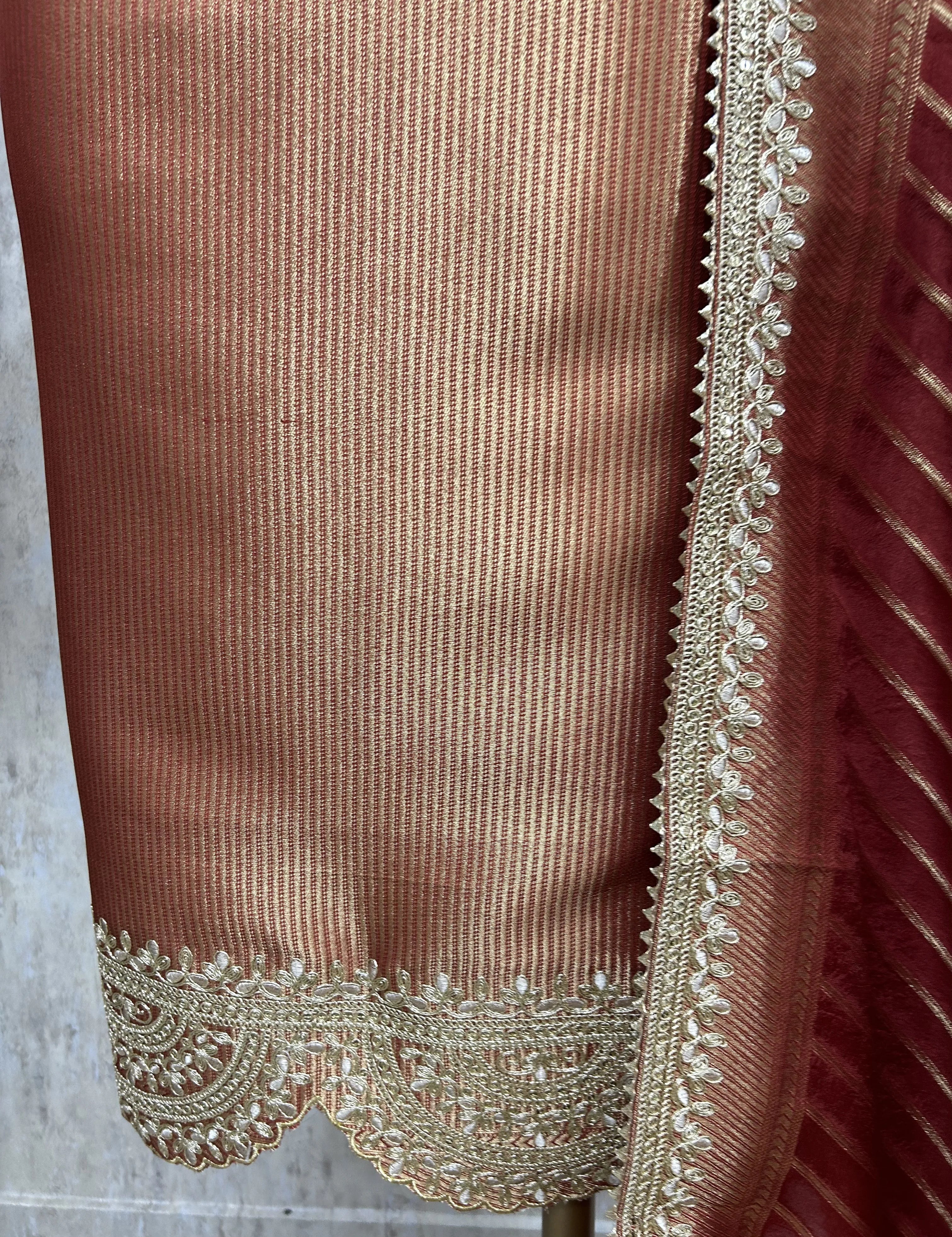 Tissue Unstitched Suit with Potli