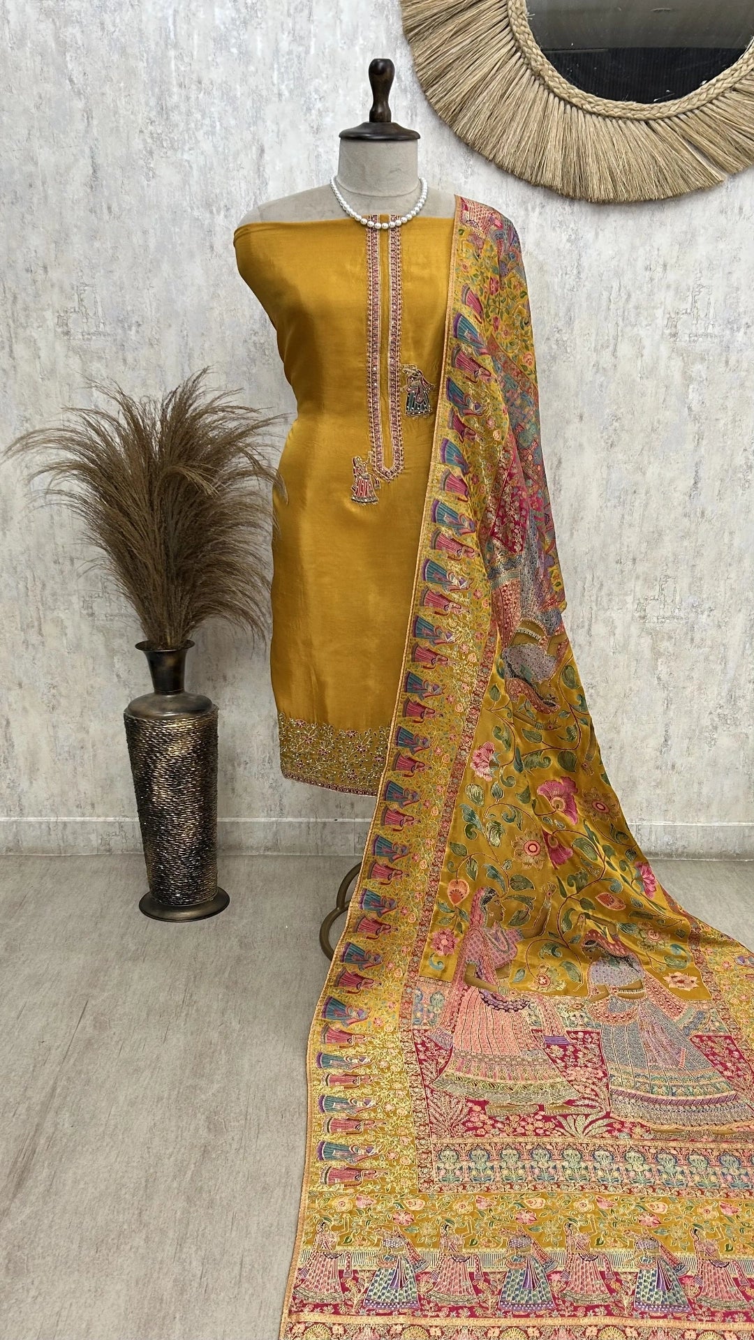 Royale Opada silk Unstitched Suit Set