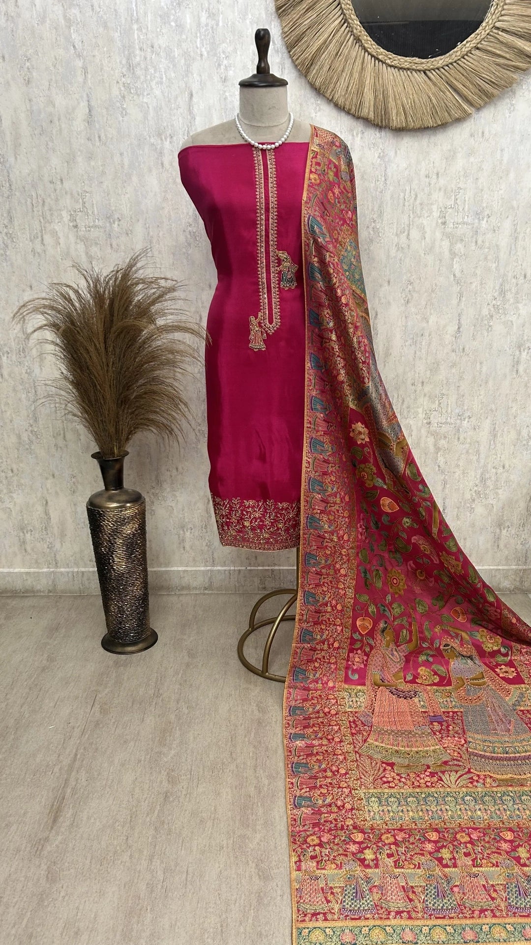 Royale Opada silk Unstitched Suit Set