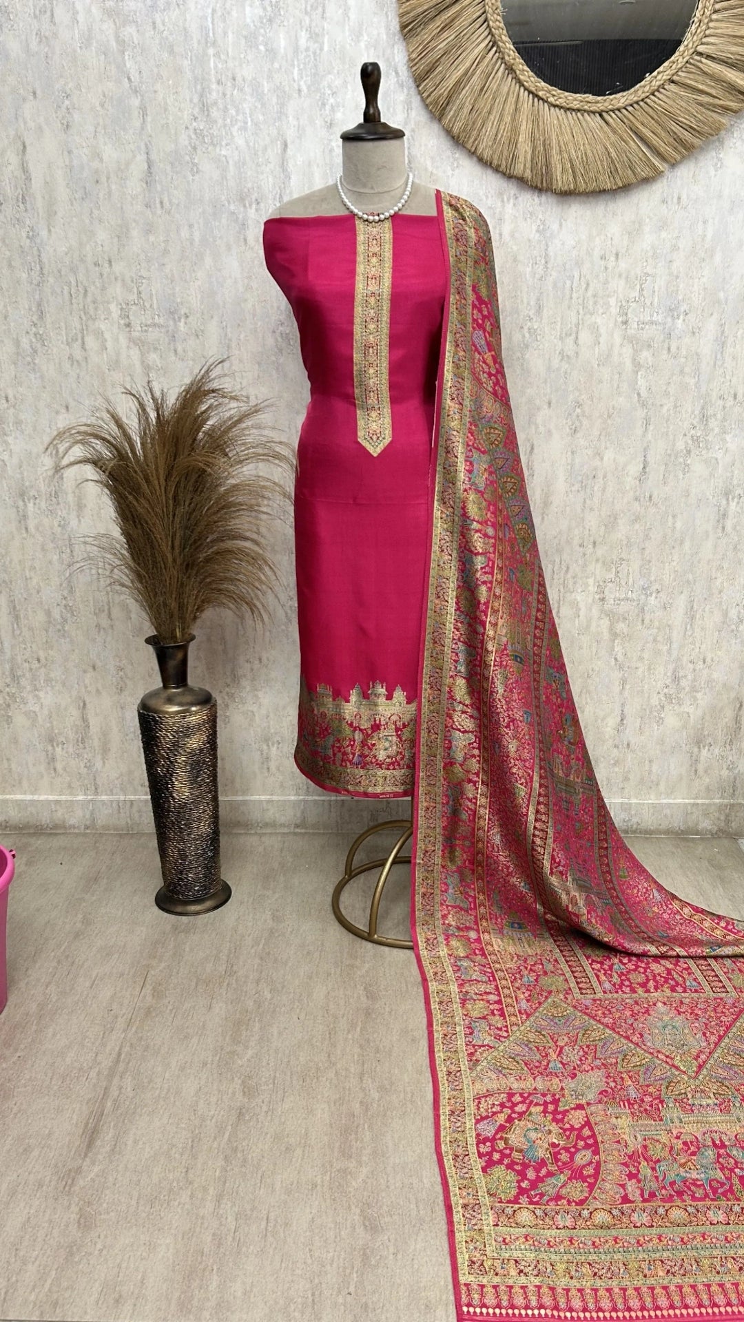 Rajwada Elegance Silk Unstitched Suit