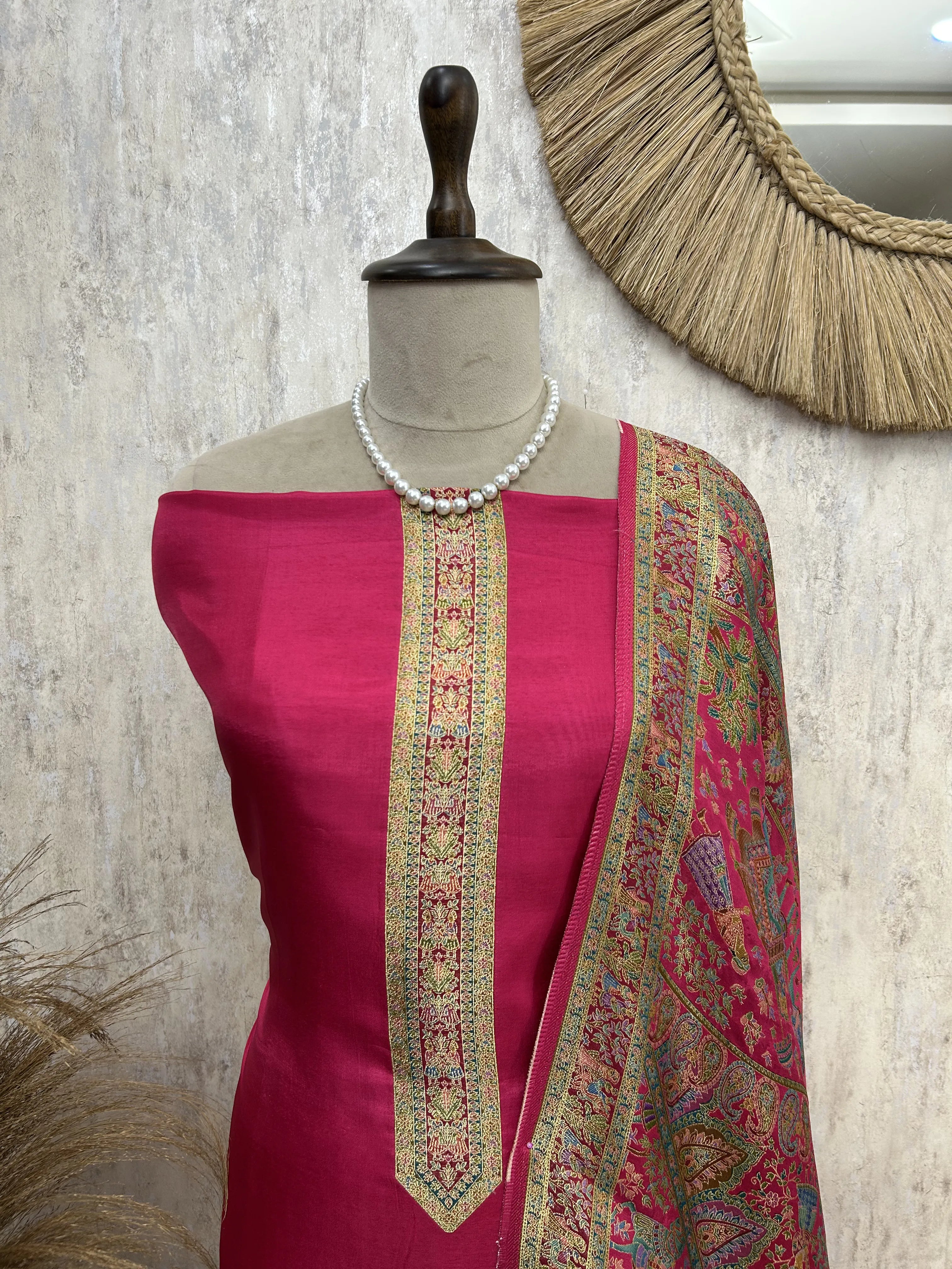 Rajwada Elegance Silk Unstitched Suit
