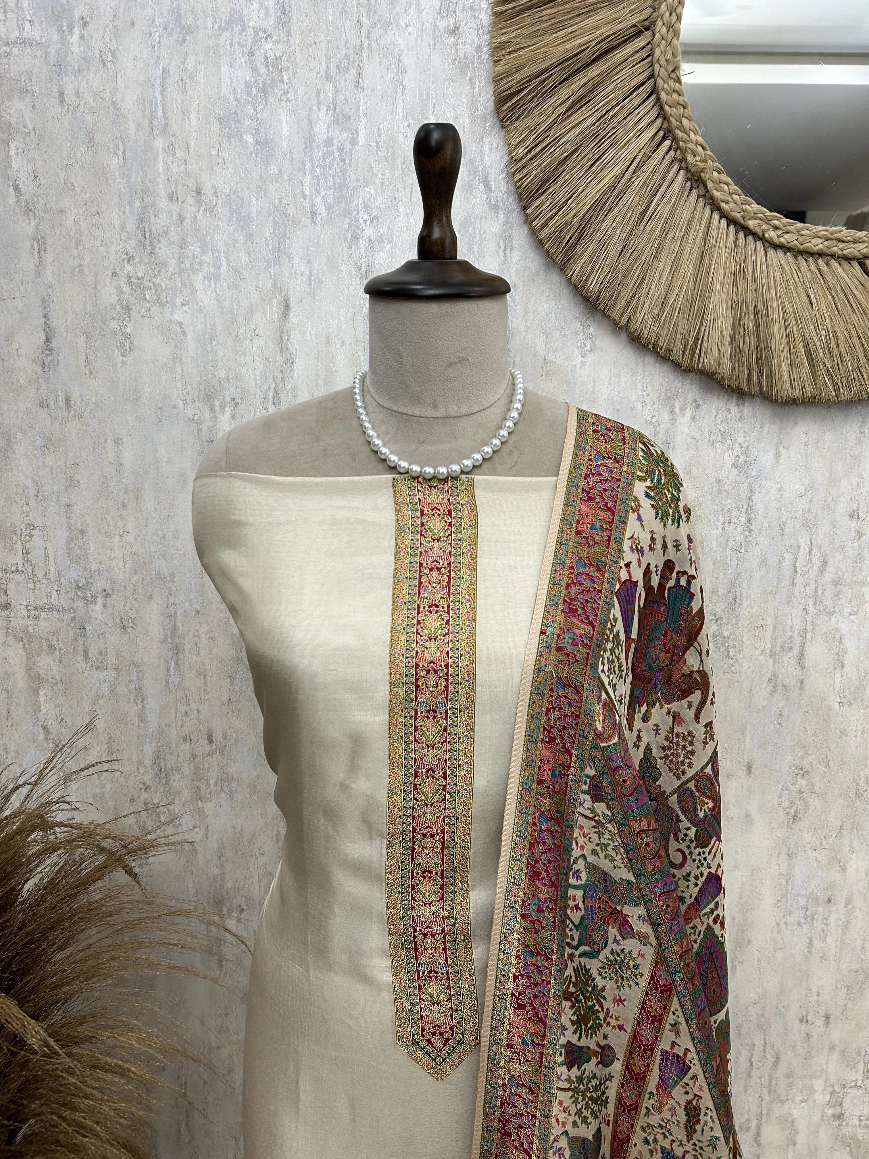 Rajwada Elegance Silk Unstitched Suit