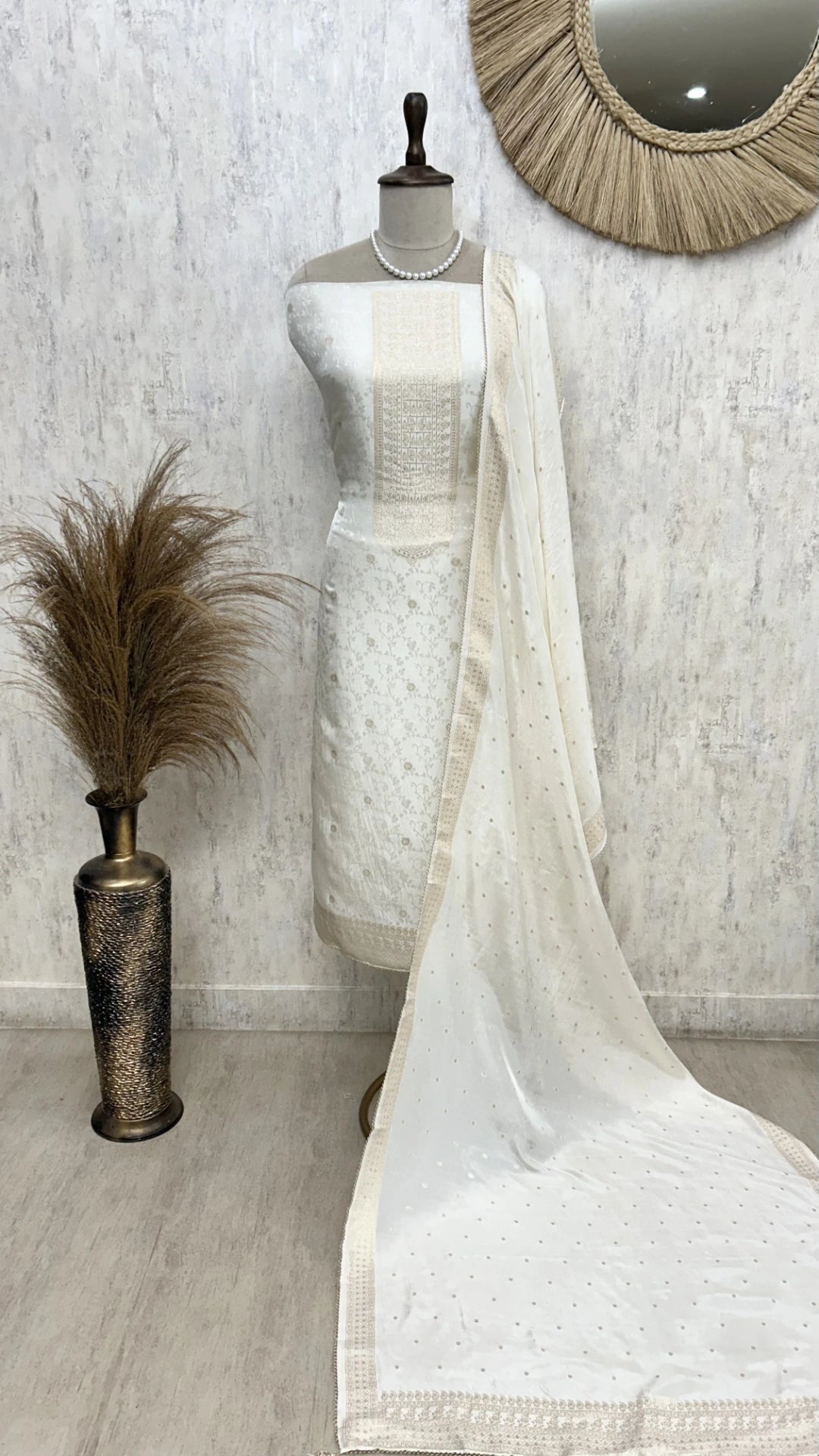 Banarasi Silk Unstitched Suit Set