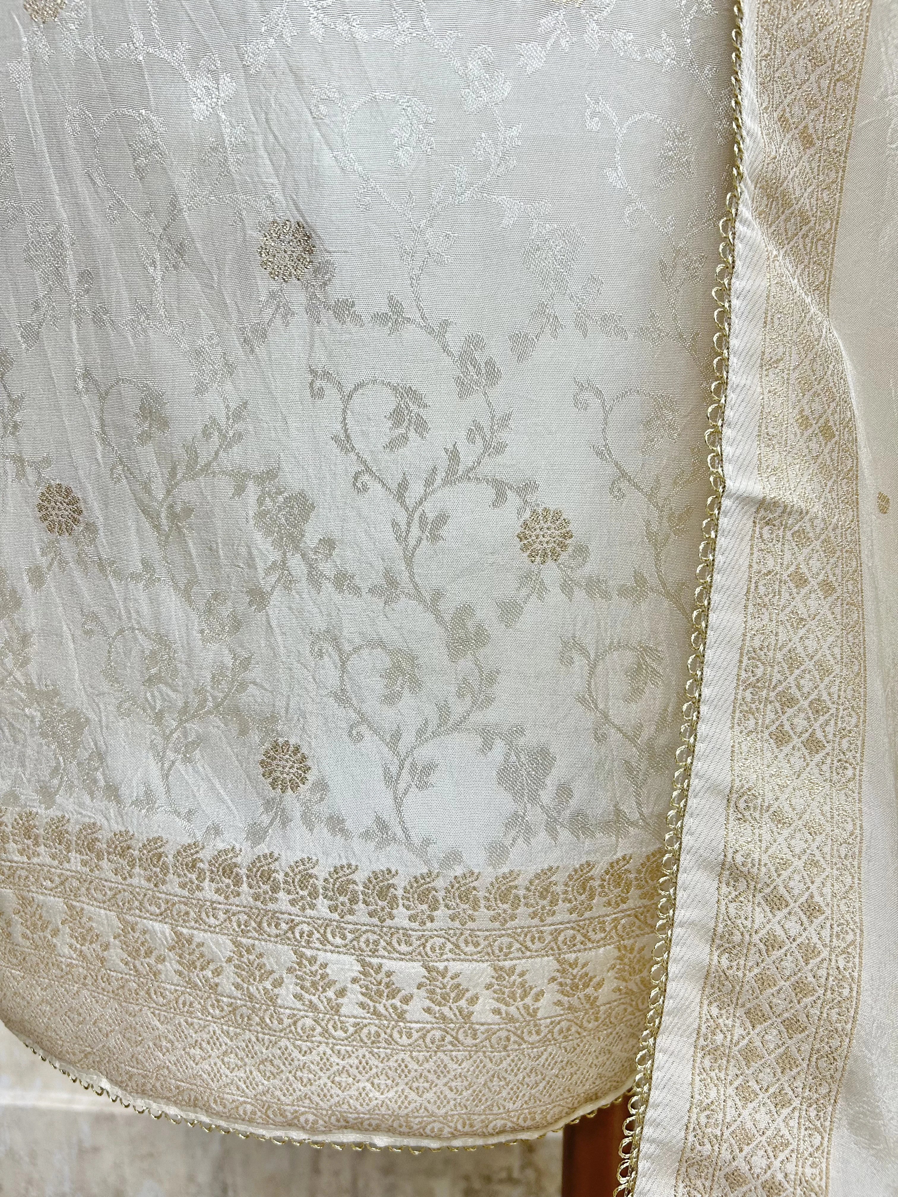 Banarasi Silk Unstitched Suit Set