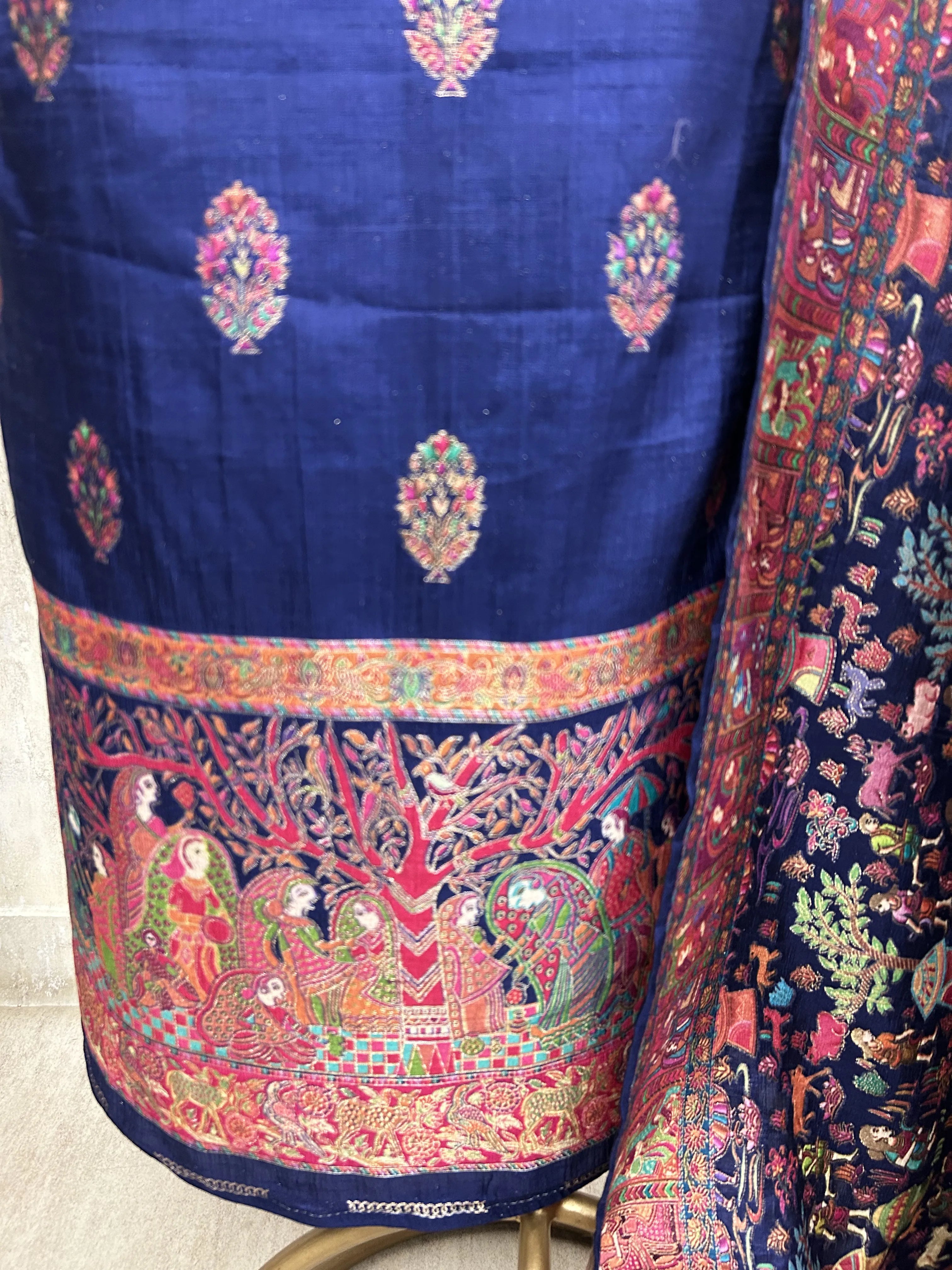 Traditional Silk Elegance Unstitched Suit