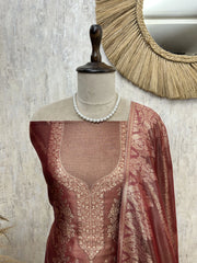 Fine Silk Luxury Unstitched Suit