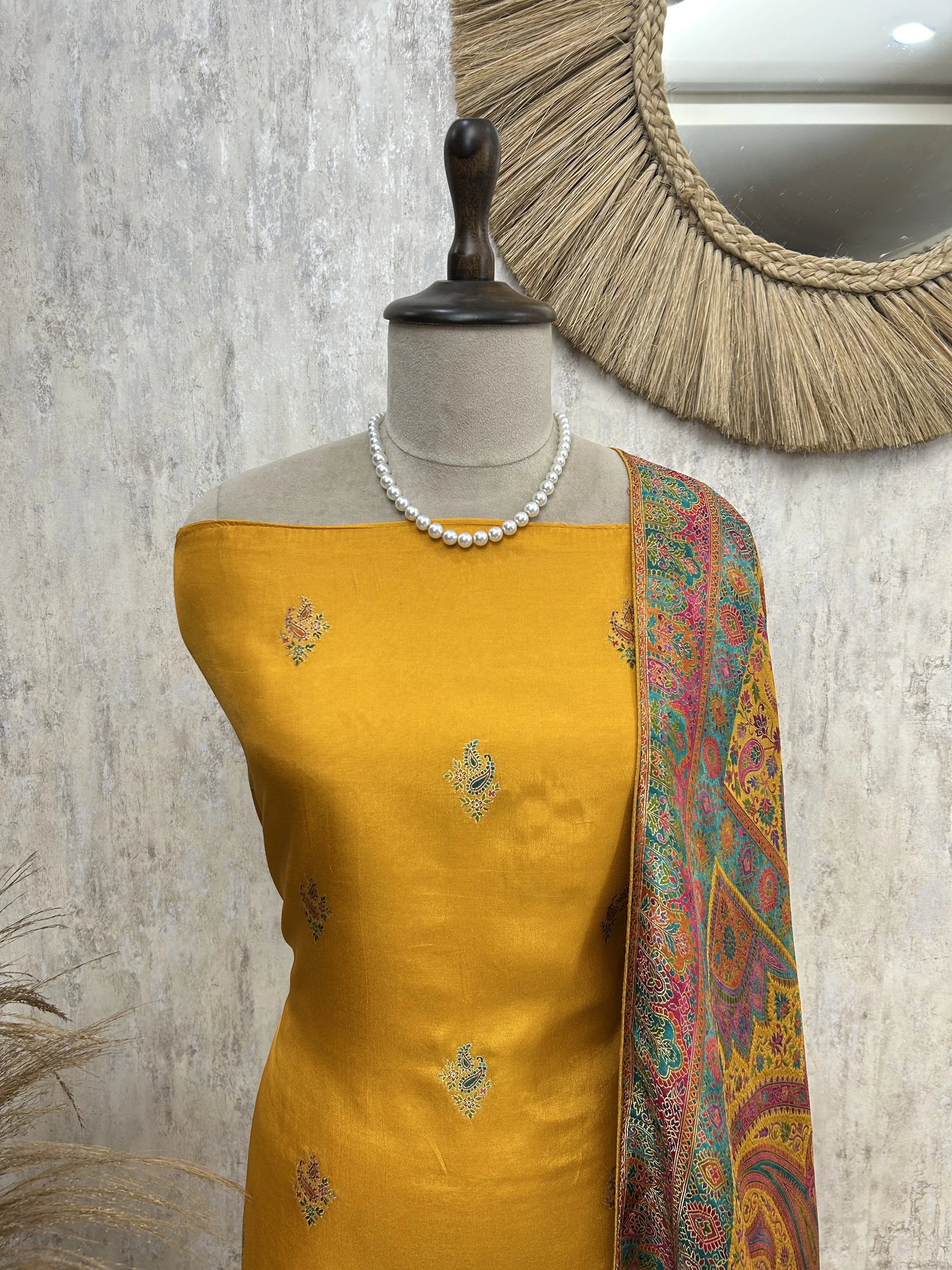 Fine silk Unstitched suit with Position Print