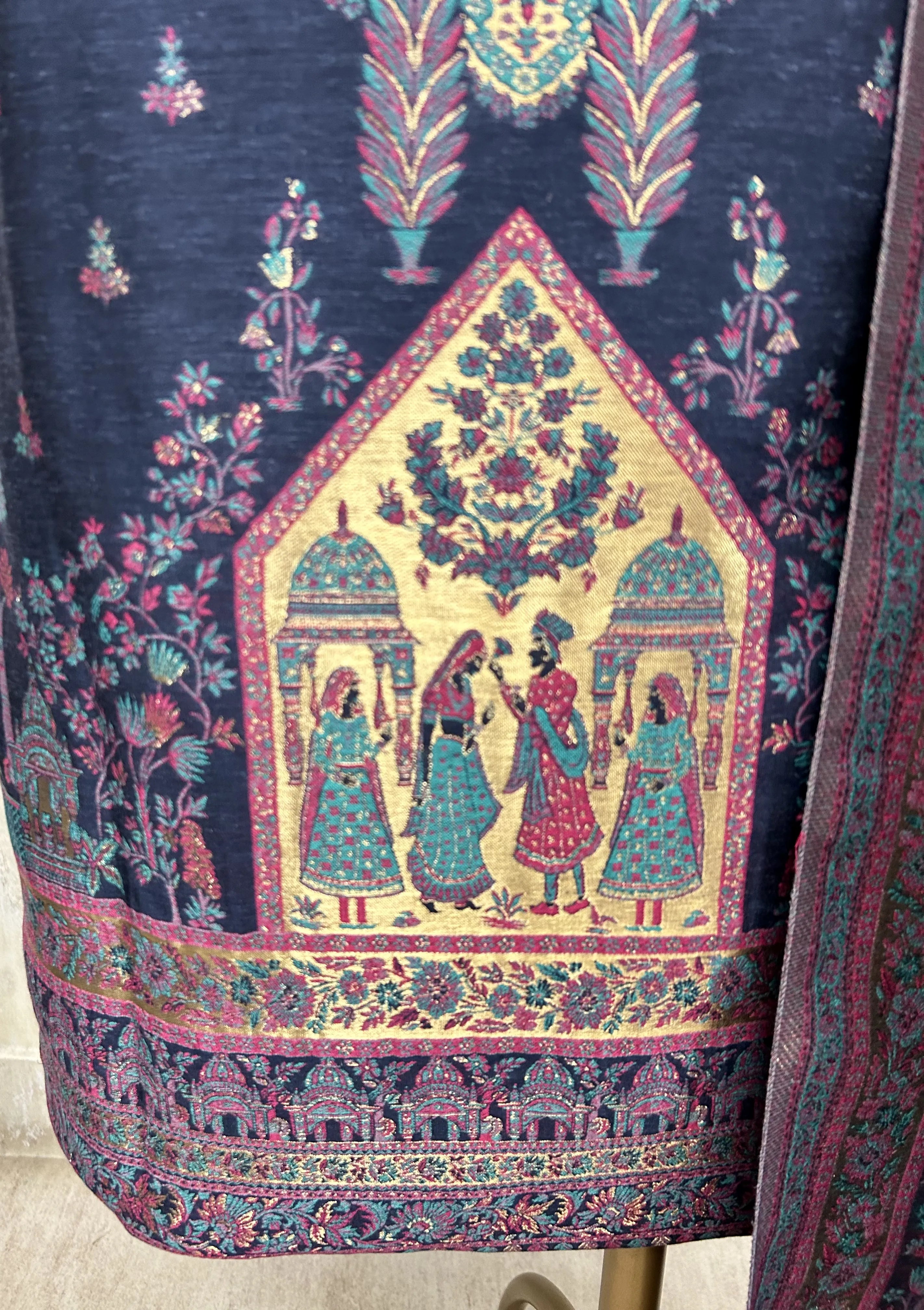 Midnight heritage silk unstitched suit