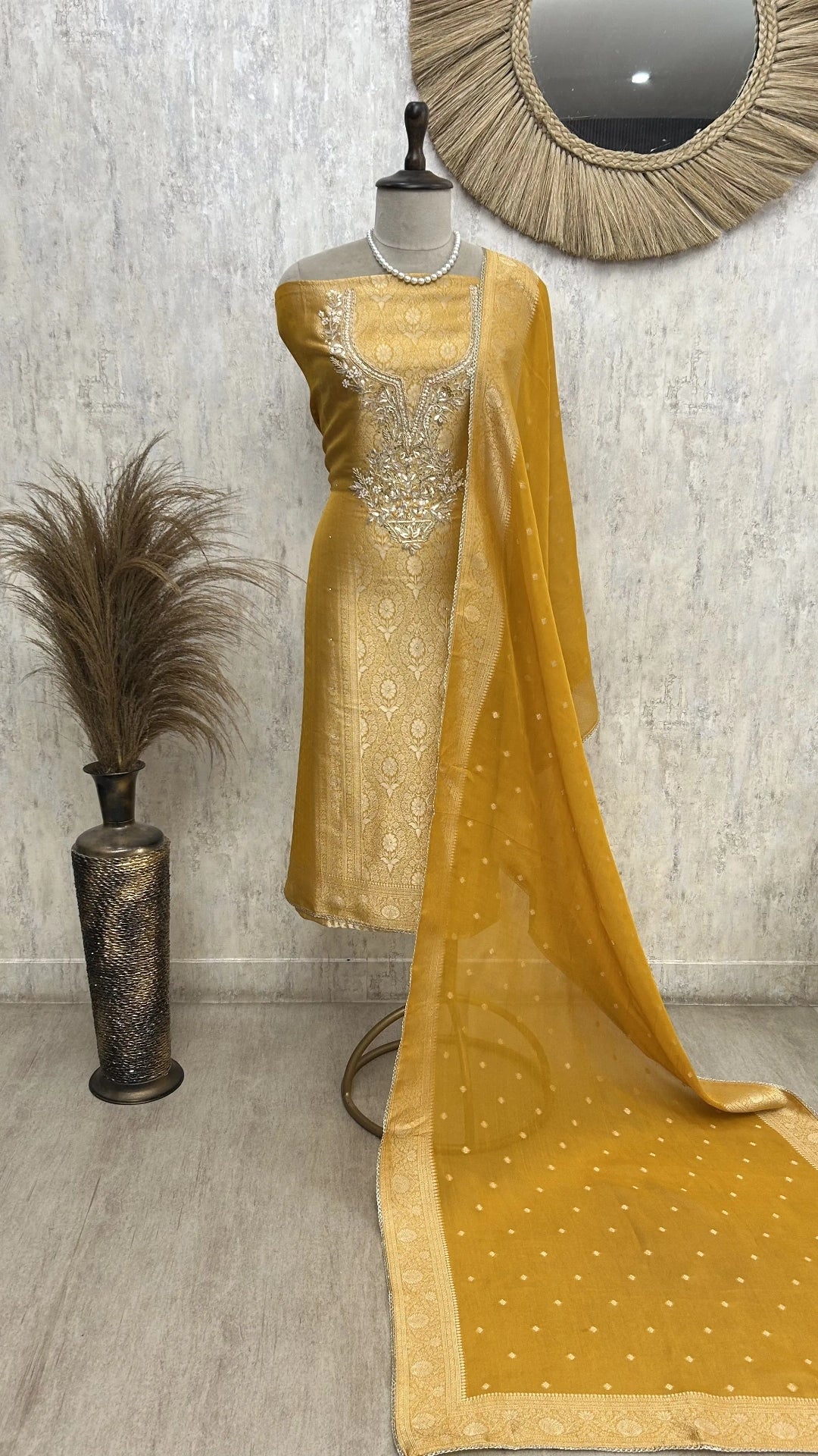 Brocade silk Luxury Unstitched suit