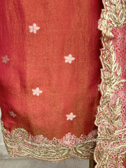 Zari-e-Gul Tissue Unstitched Suit with Potli