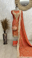 Zari-e-Gul Tissue Unstitched Suit with Potli