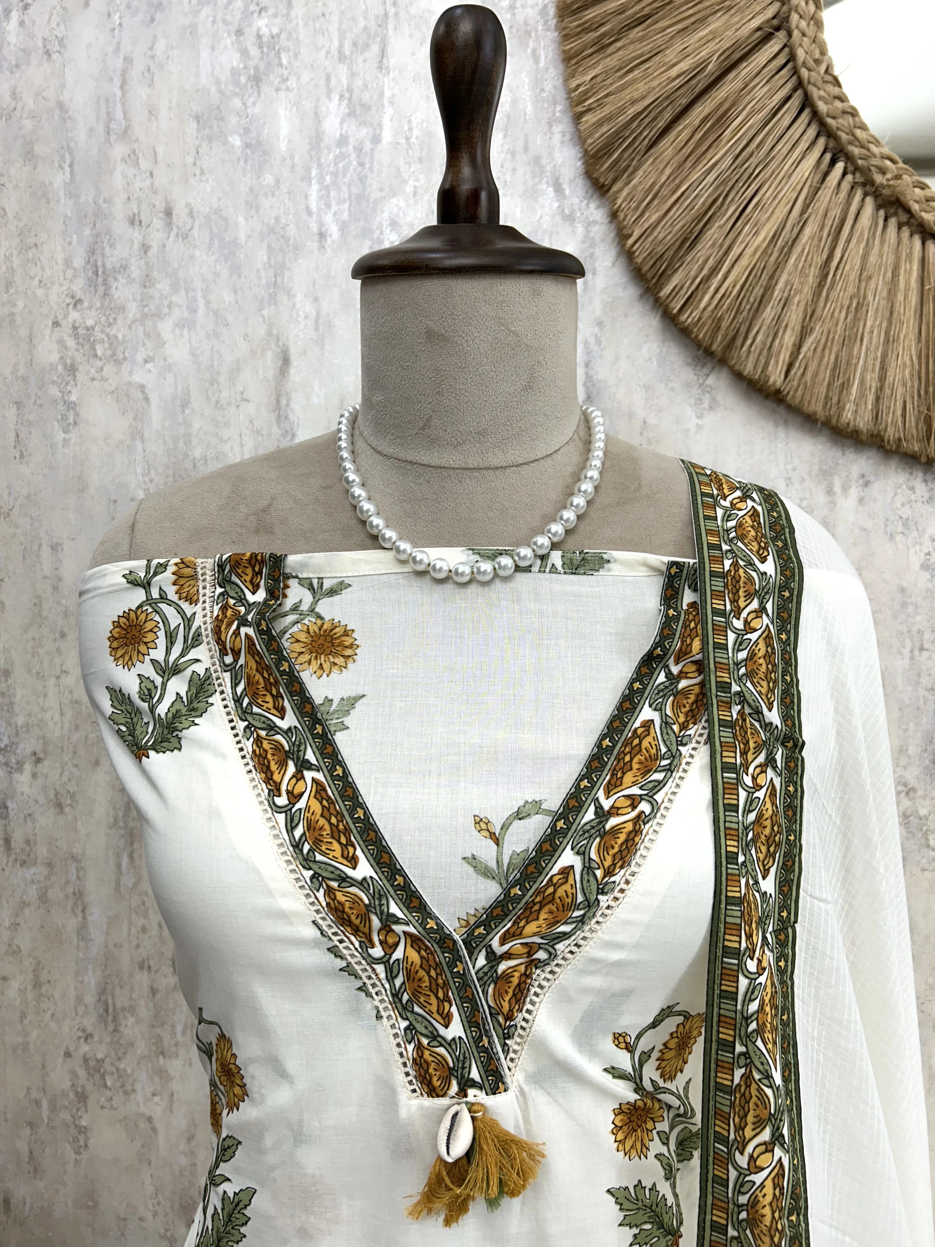 Block Print Cotton Unstitched Suit Set