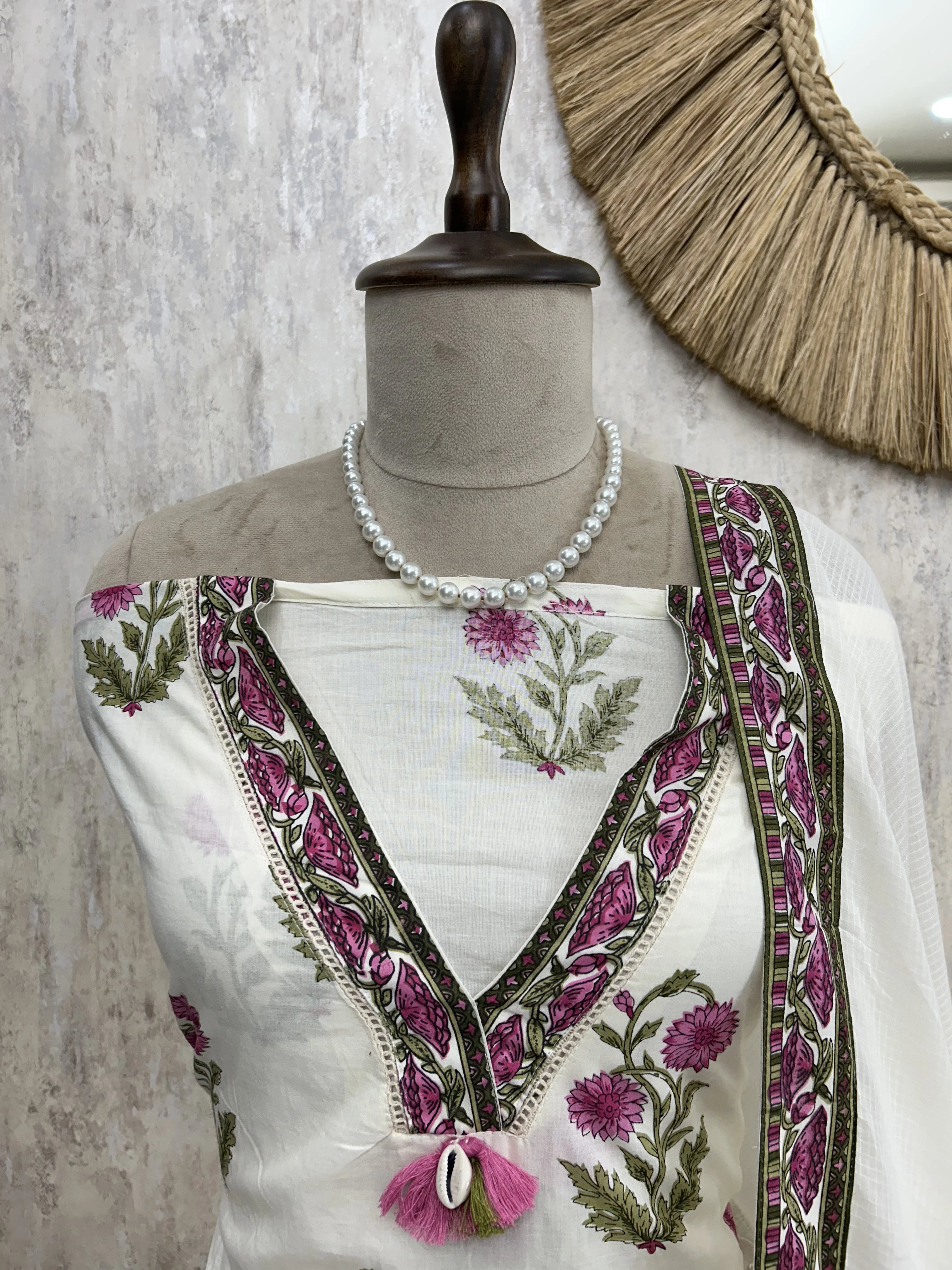 Block Print Cotton Unstitched Suit Set