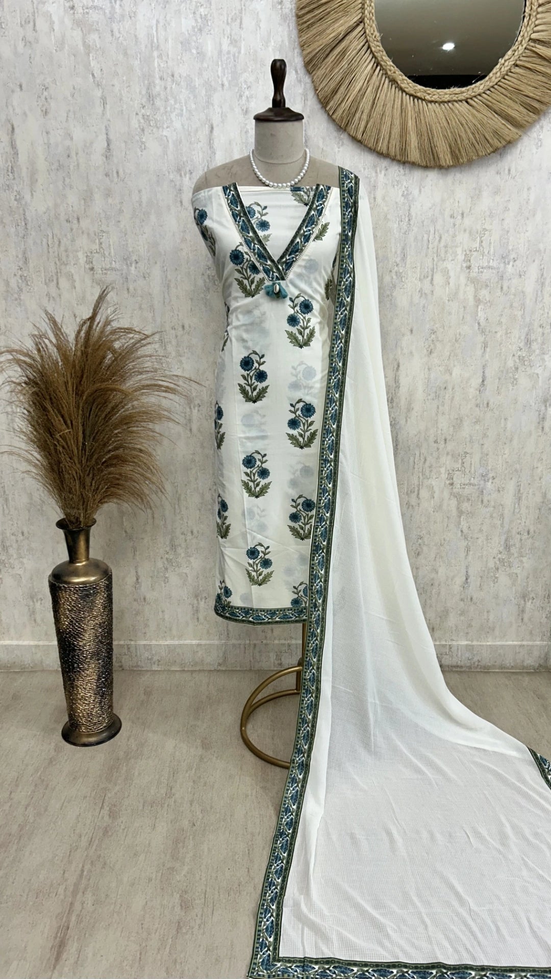 Block Print Cotton Unstitched Suit Set