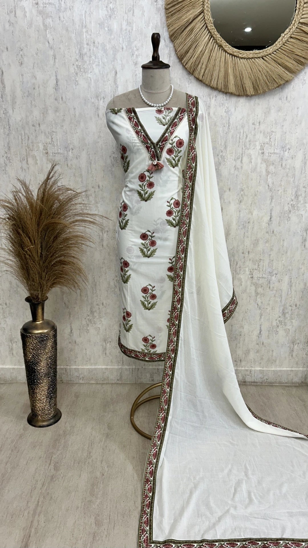 Block Print Cotton Unstitched Suit Set