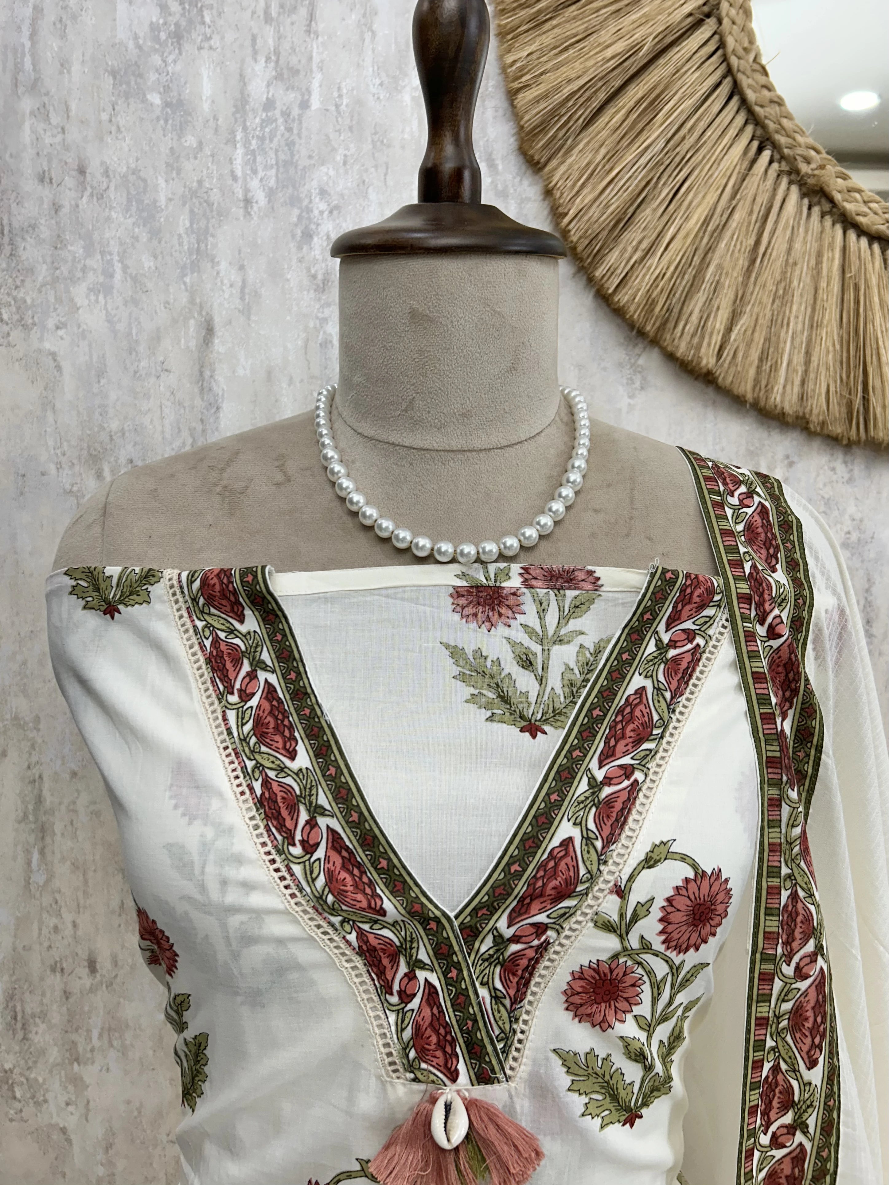 Block Print Cotton Unstitched Suit Set