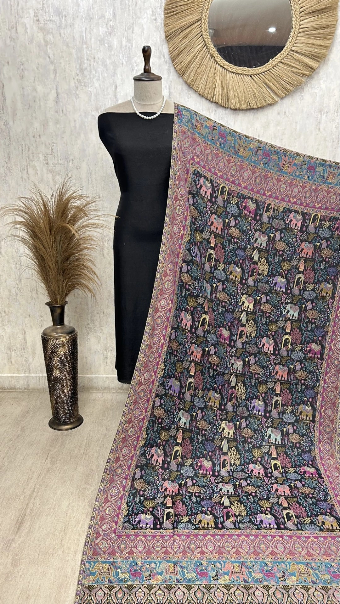 Non Reversible Pashmina Shawl With Curated Box Packaging