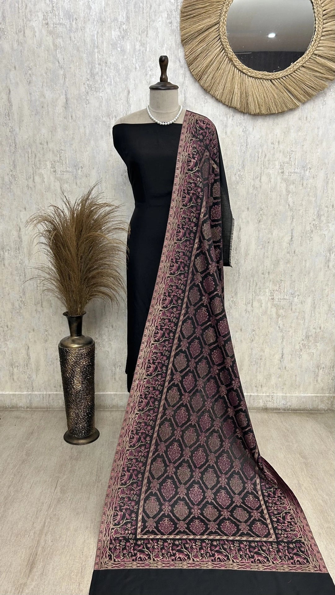 Non Reversible Pashmina Unisex Stole With Curated Box Packaging