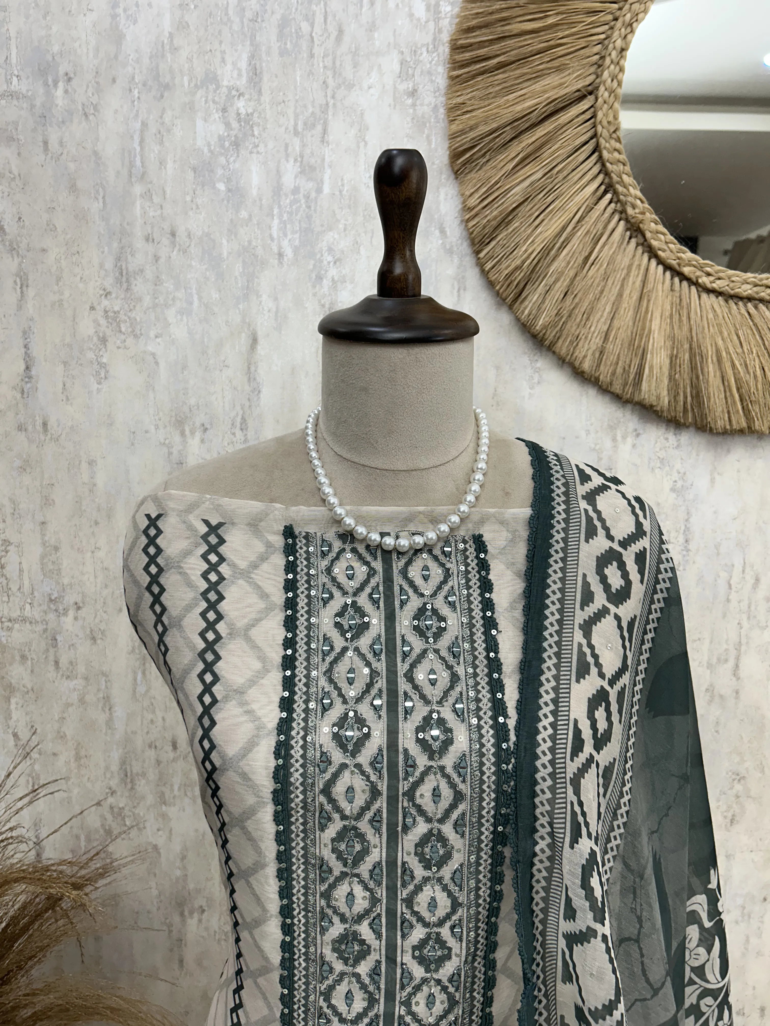 Elegant Ikat Impressions Unstiched Suit