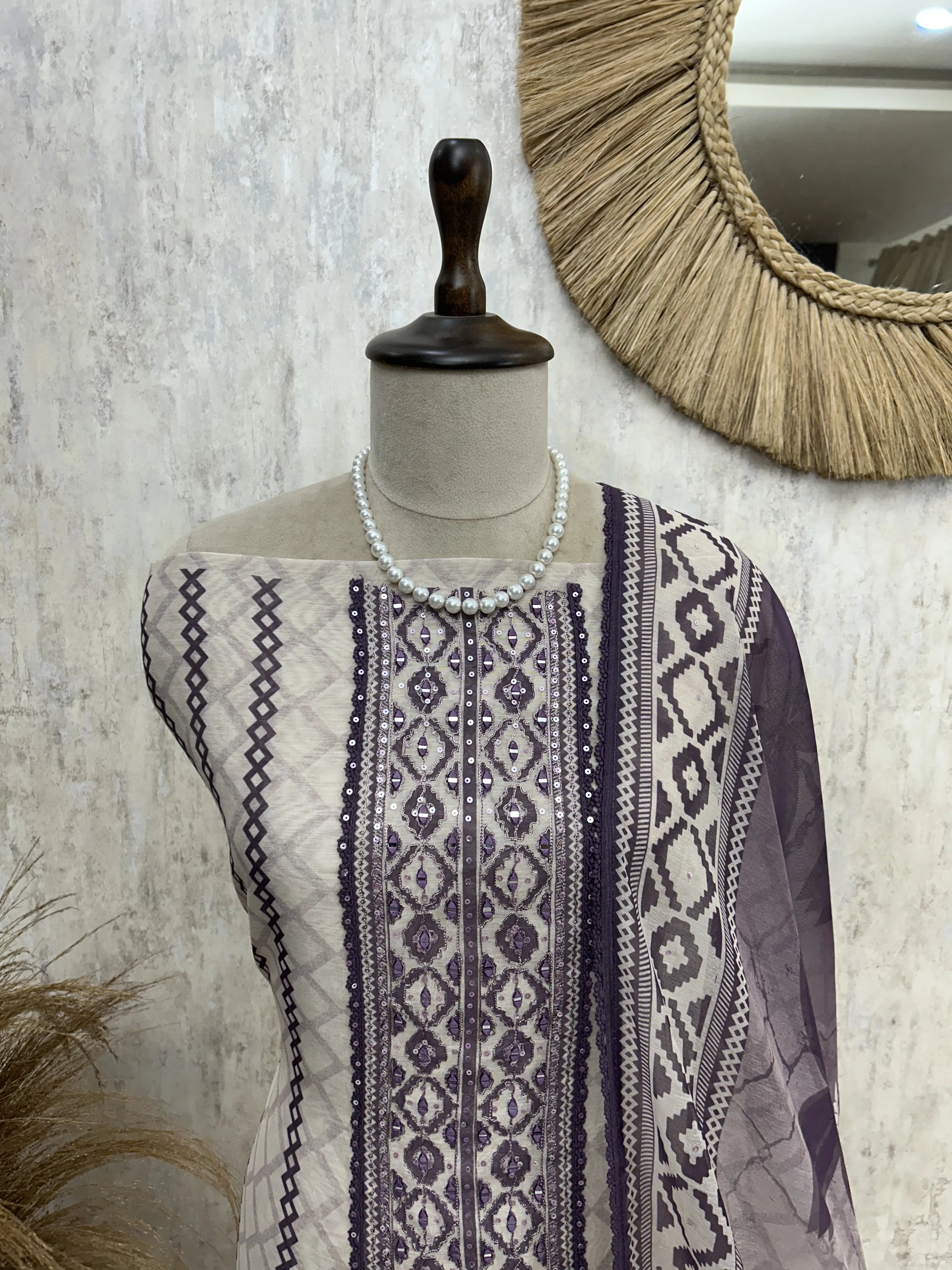 Elegant Ikat Impressions Unstiched Suit