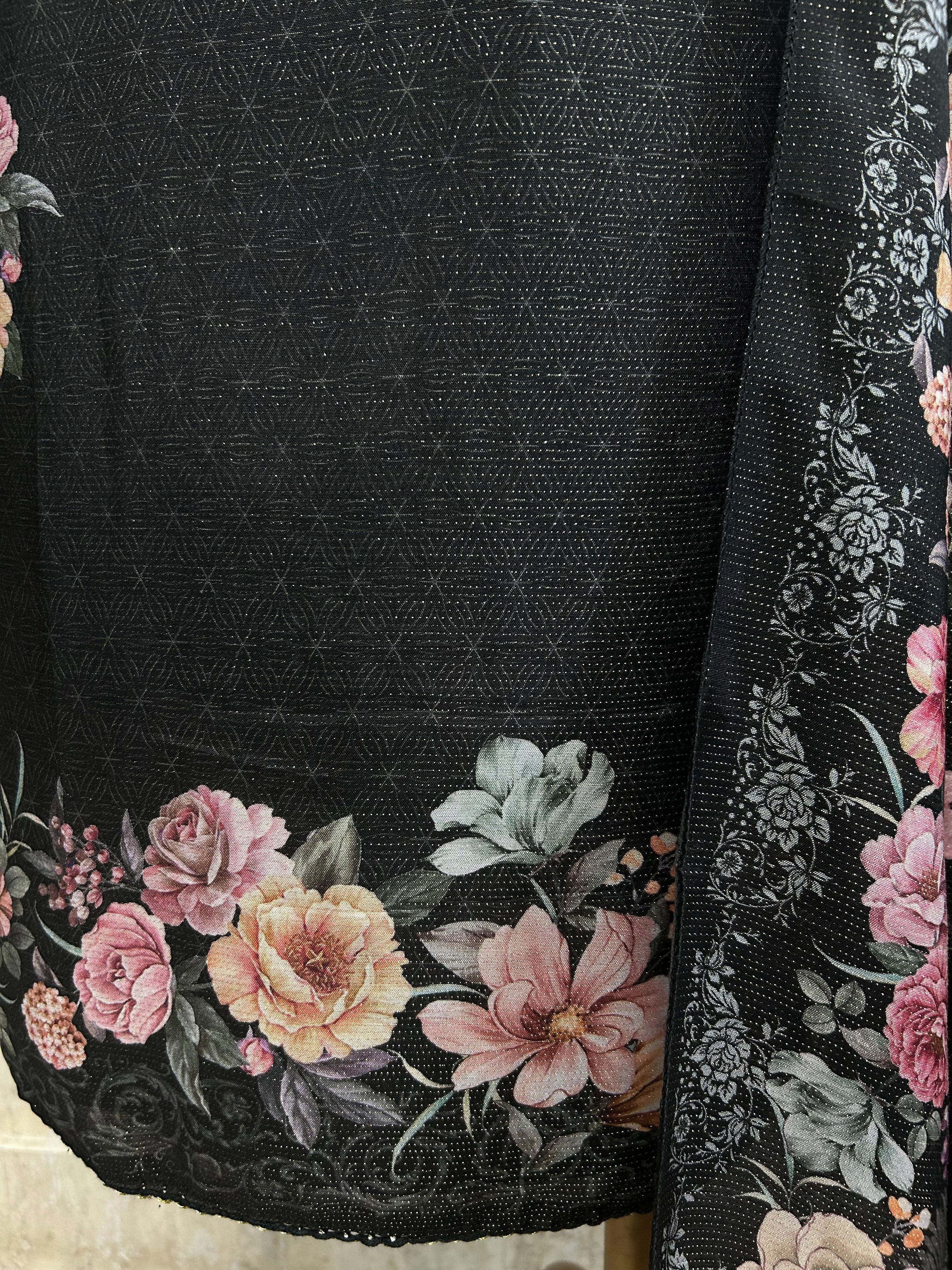 Muslin Unstitched Suit Set With Floral Motif