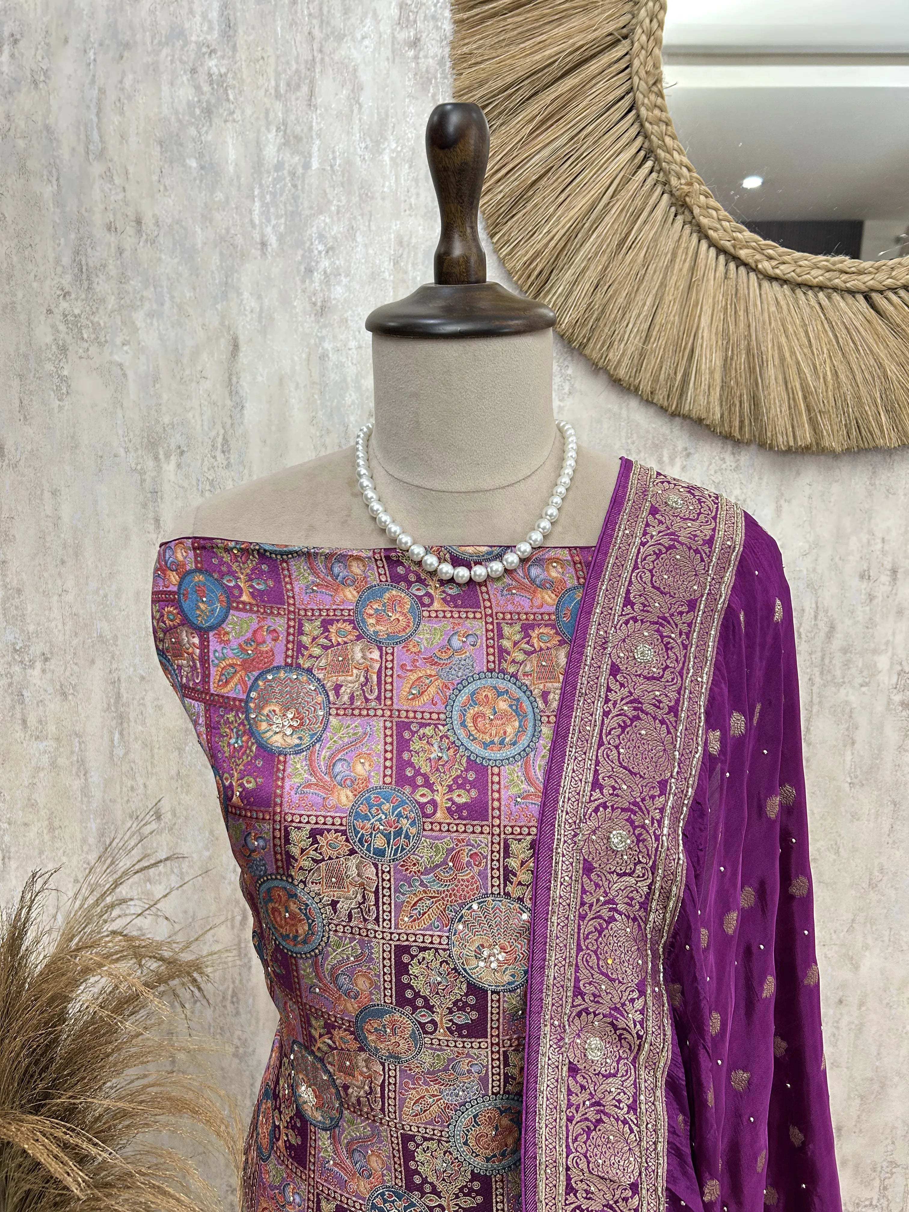 Heritage Motifs Unstiched Suit