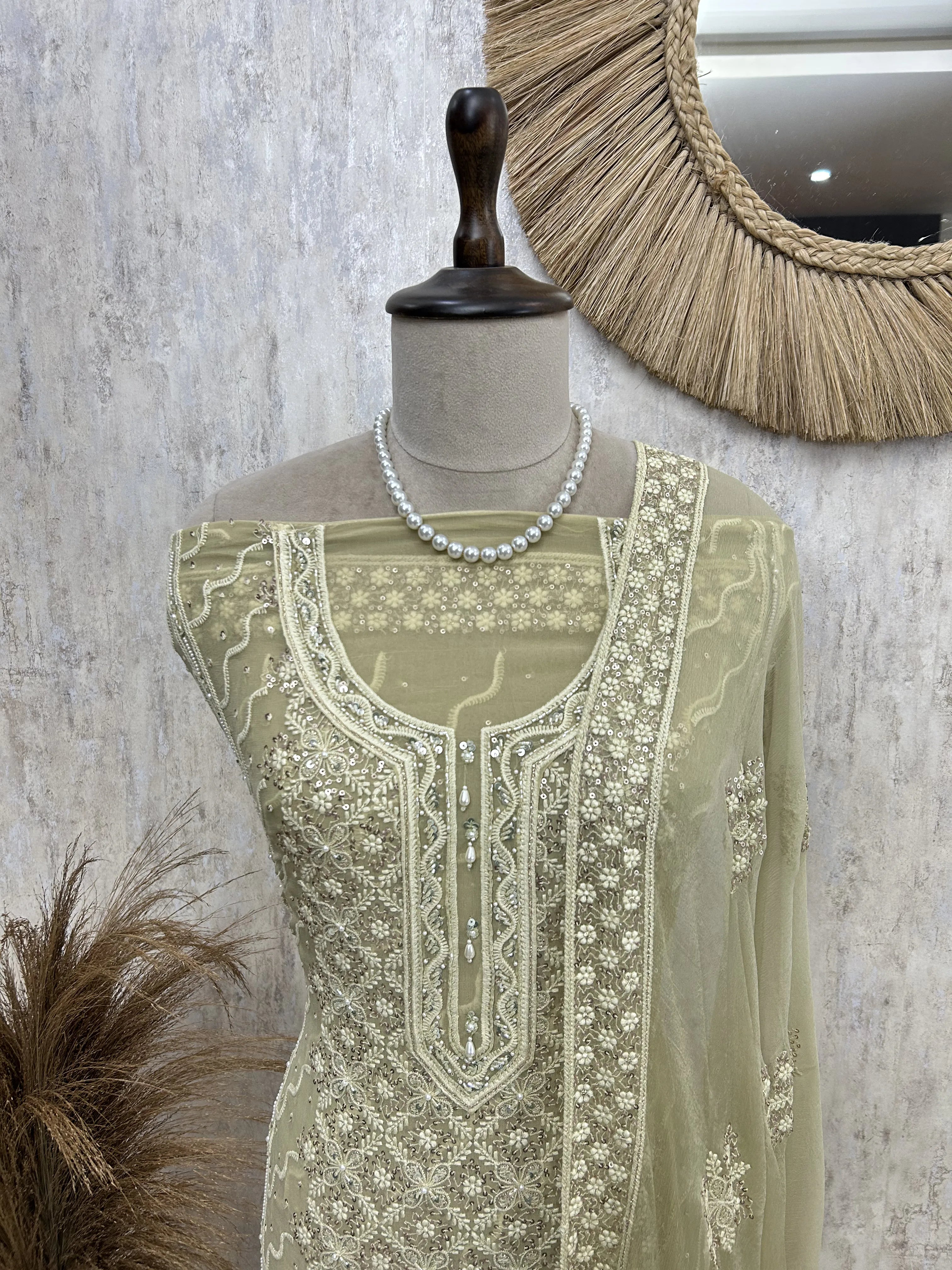 Pastel Embroidered Grace Unstiched Suit