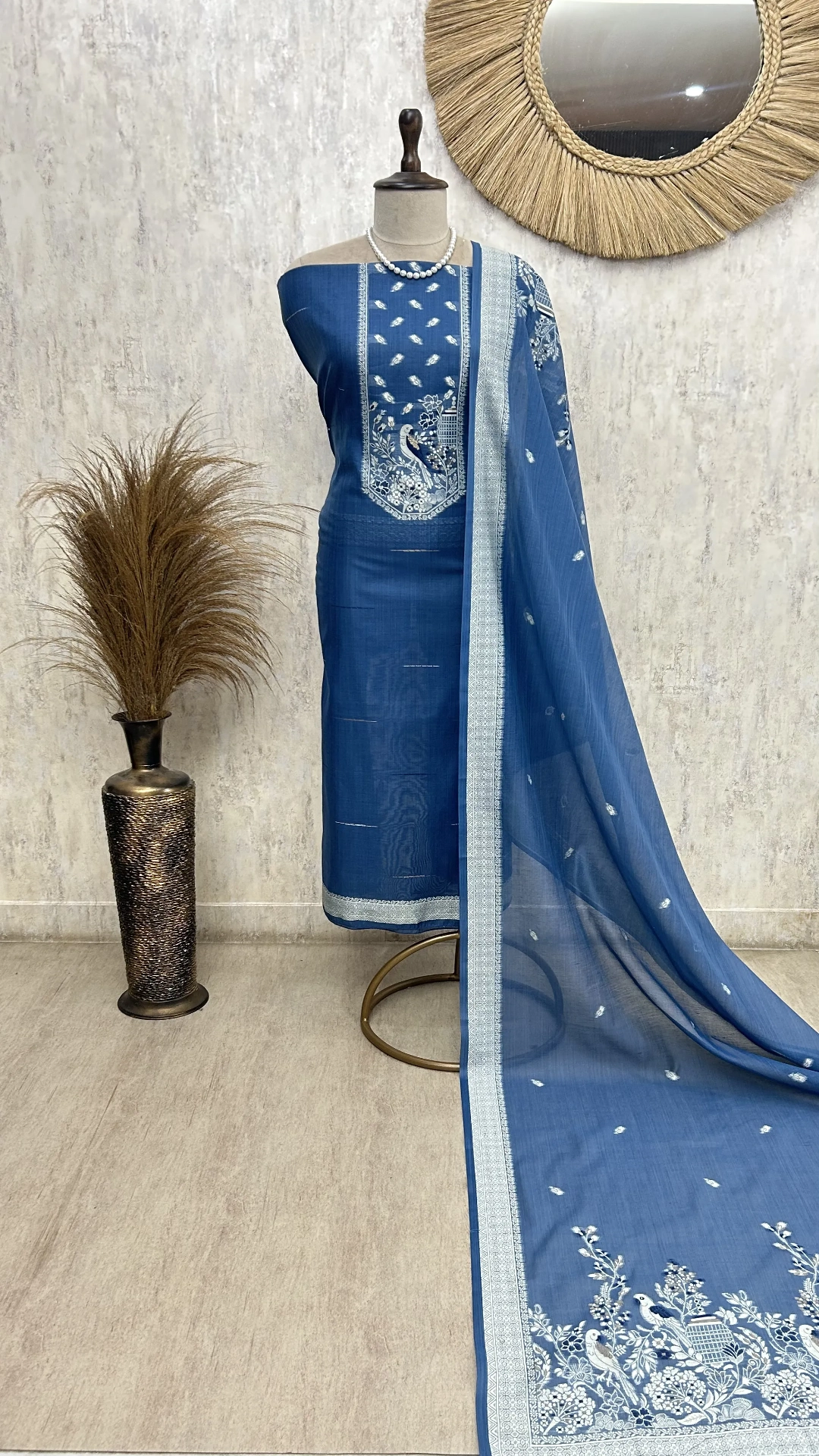 Indigo Heritage Elegance Unstiched Suit