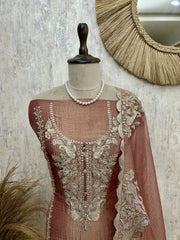 Antique Rose Elegance Unstiched Suit