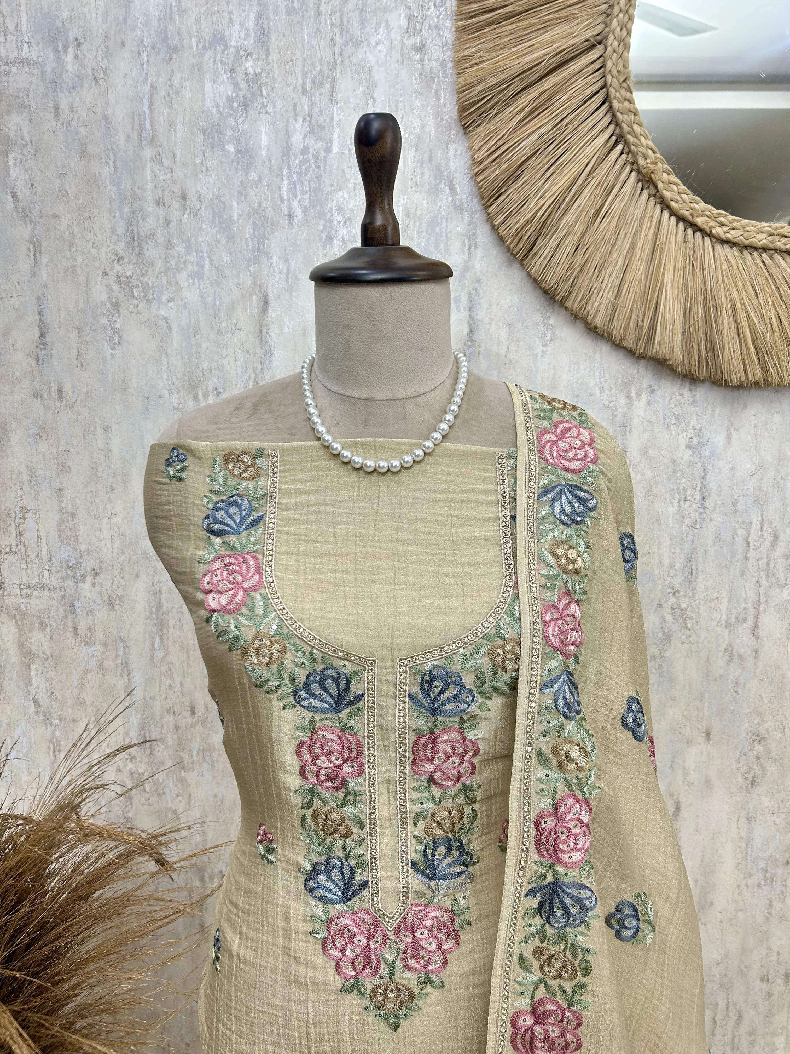 Pastel Bloom Elegance Unstiched Suit