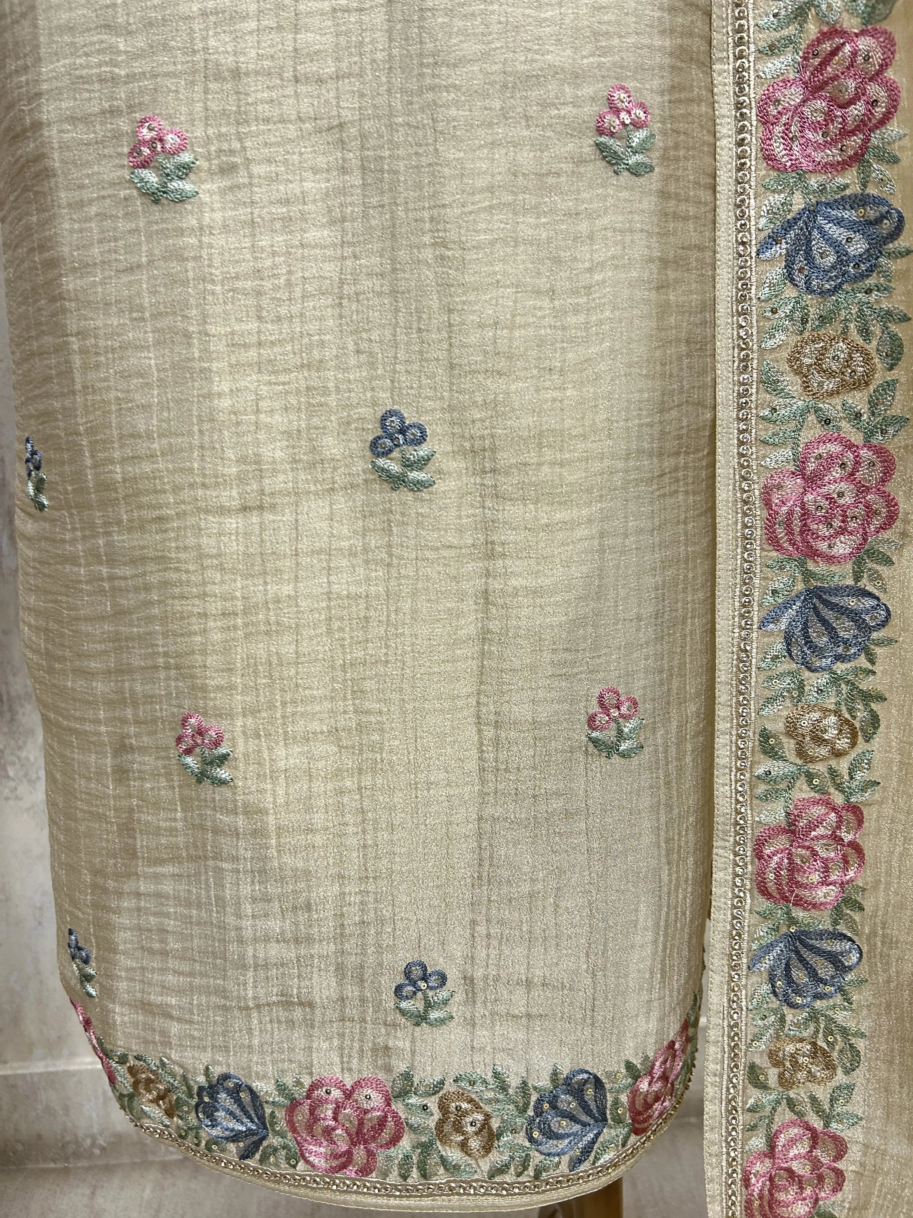 Pastel Bloom Elegance Unstiched Suit