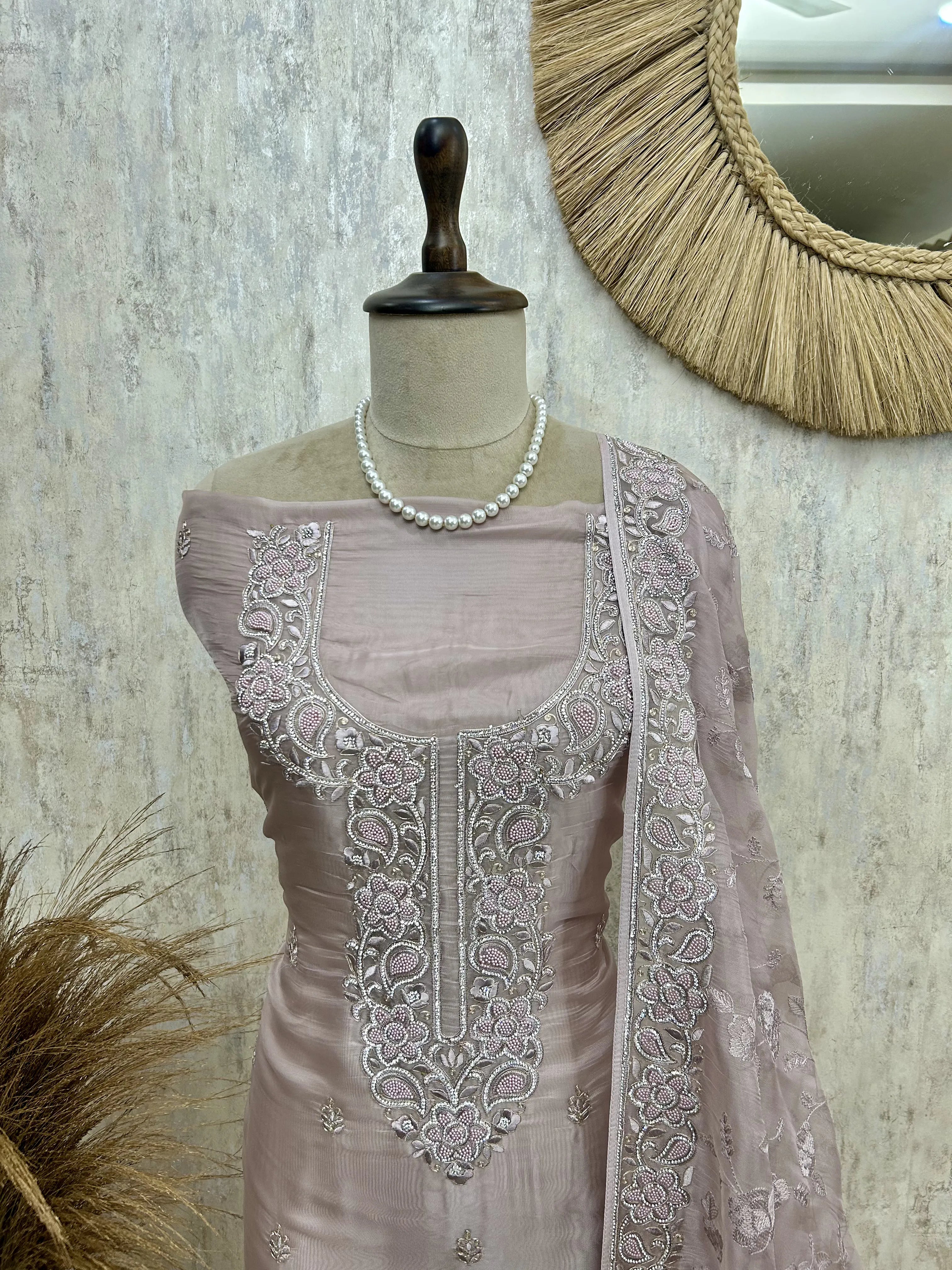Soft Blush Heirloom Unstiched Suit