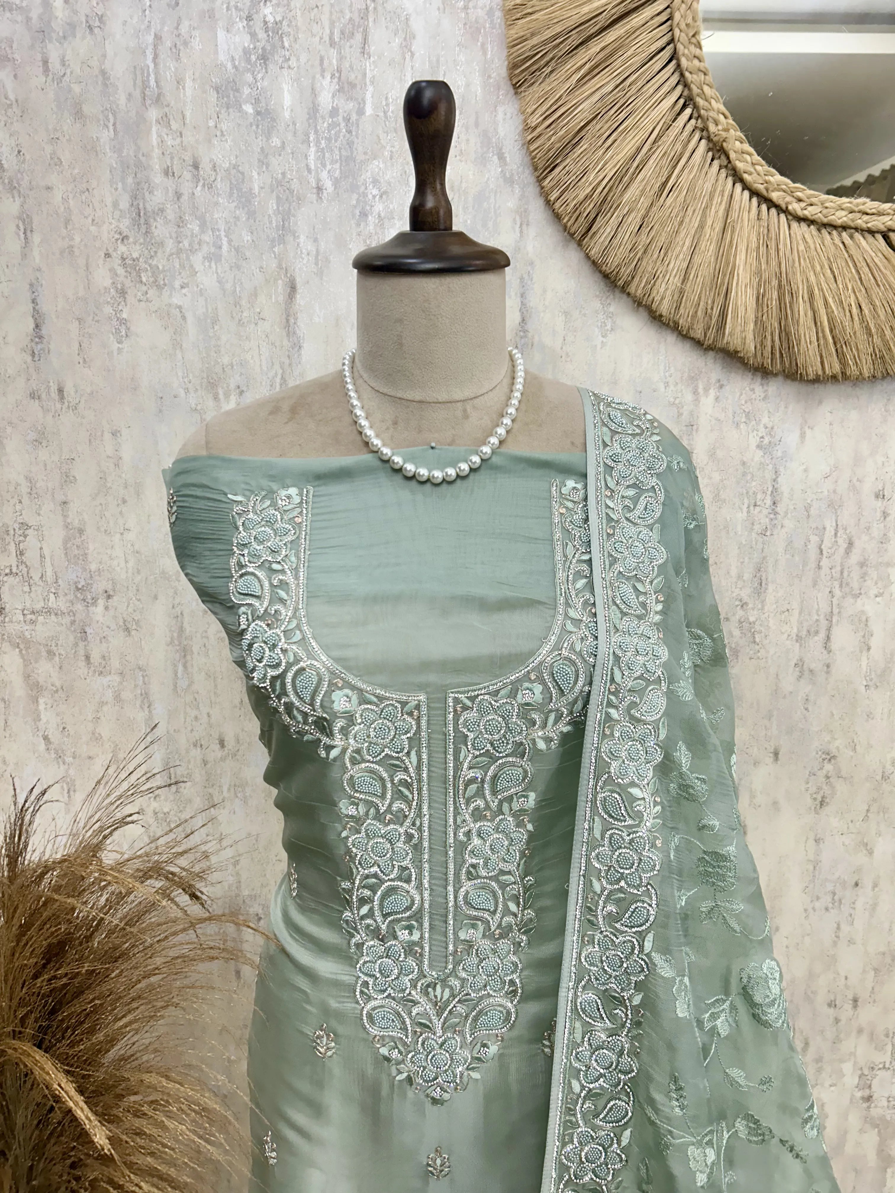 Soft Blush Heirloom Unstiched Suit