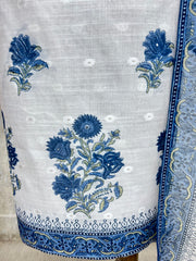 Serene Ethnic Blues Unstiched Suit