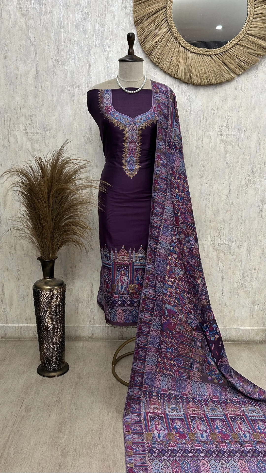 Kani Weaving Cotton Silk Unstitched Suit