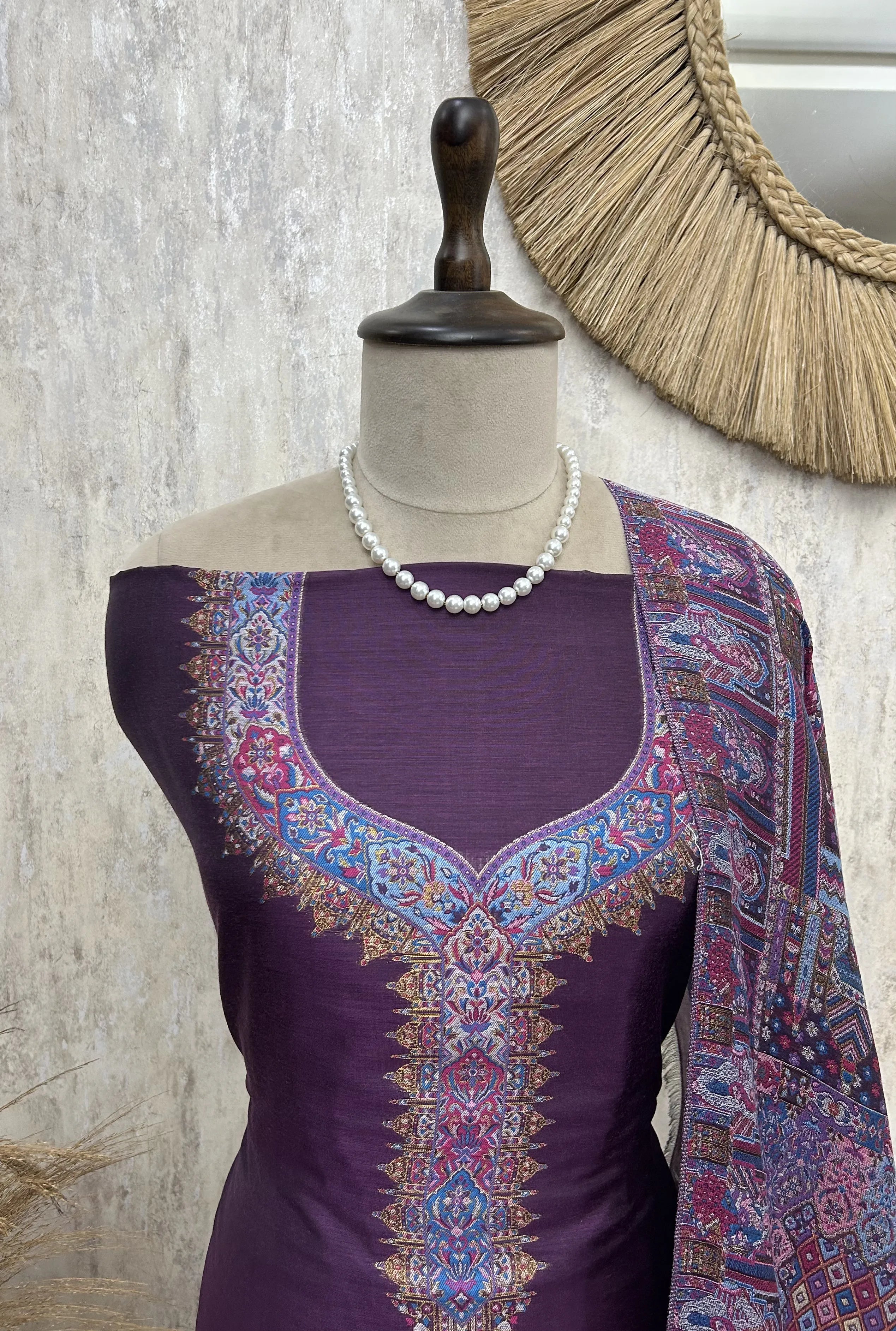 Kani Weaving Cotton Silk Unstitched Suit