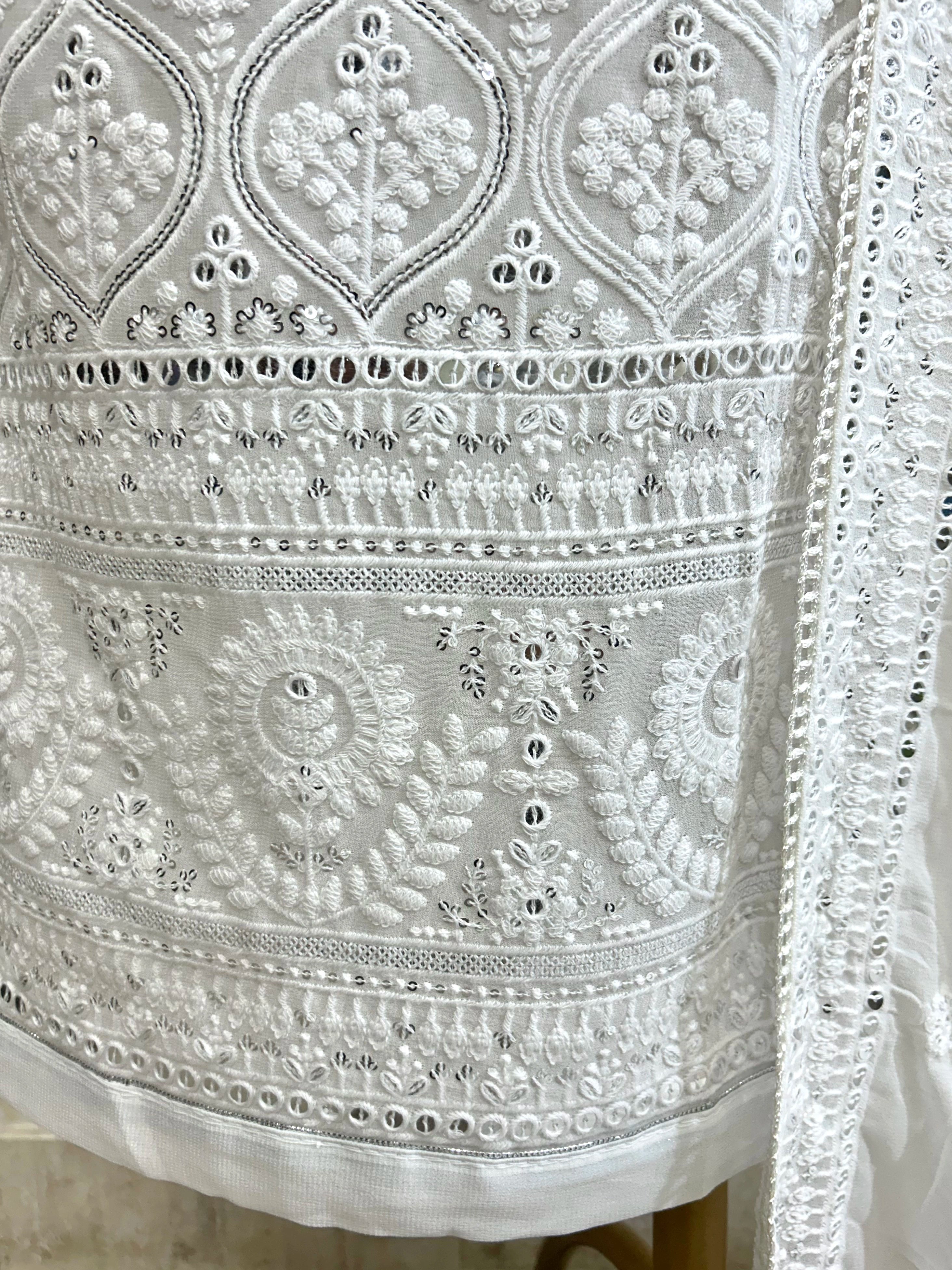 Georgette Unstitched Suit Set with Dyeable