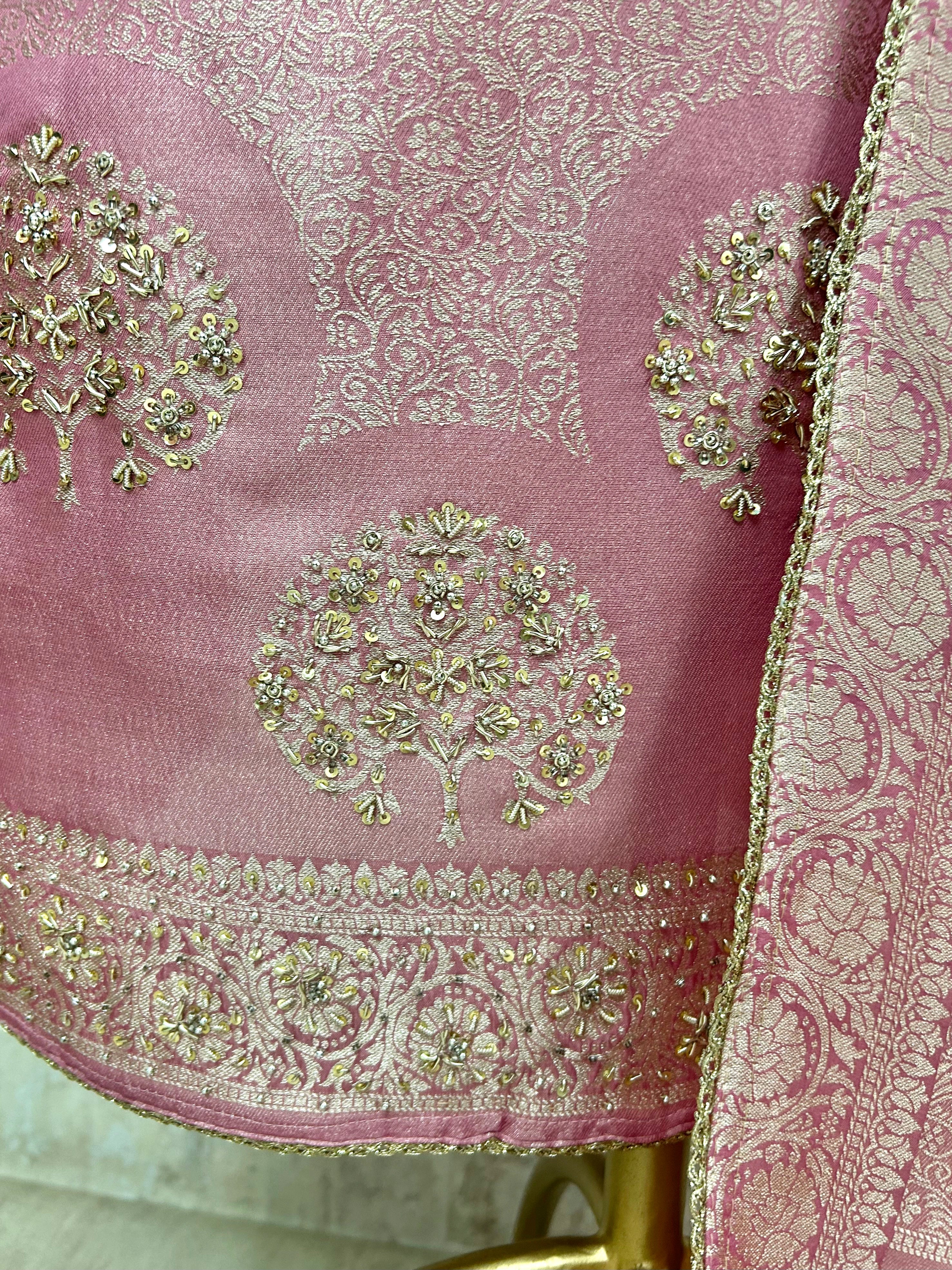 Brocade Tissue Silk Unstitched Suit Set