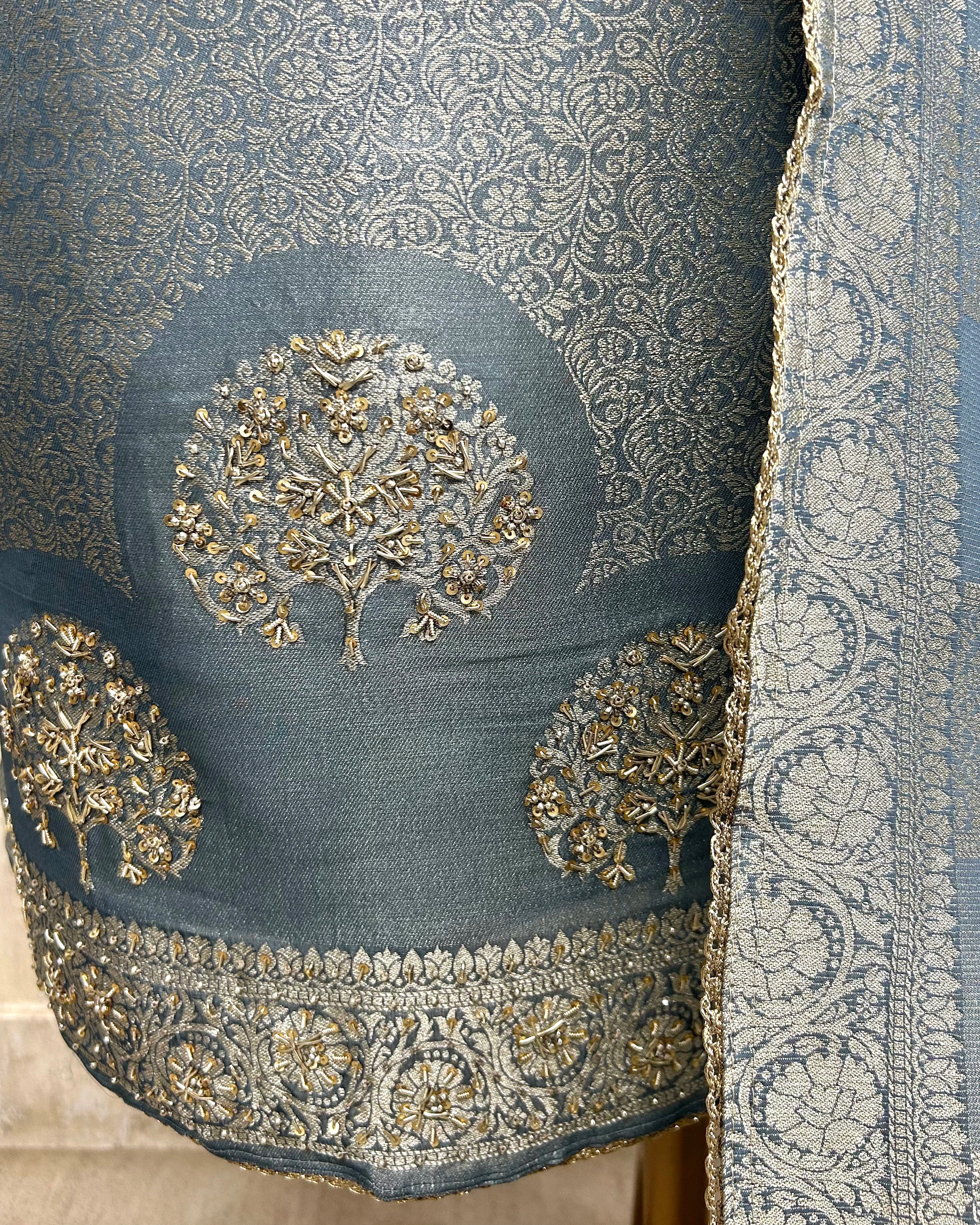 Brocade Tissue Silk Unstitched Suit Set