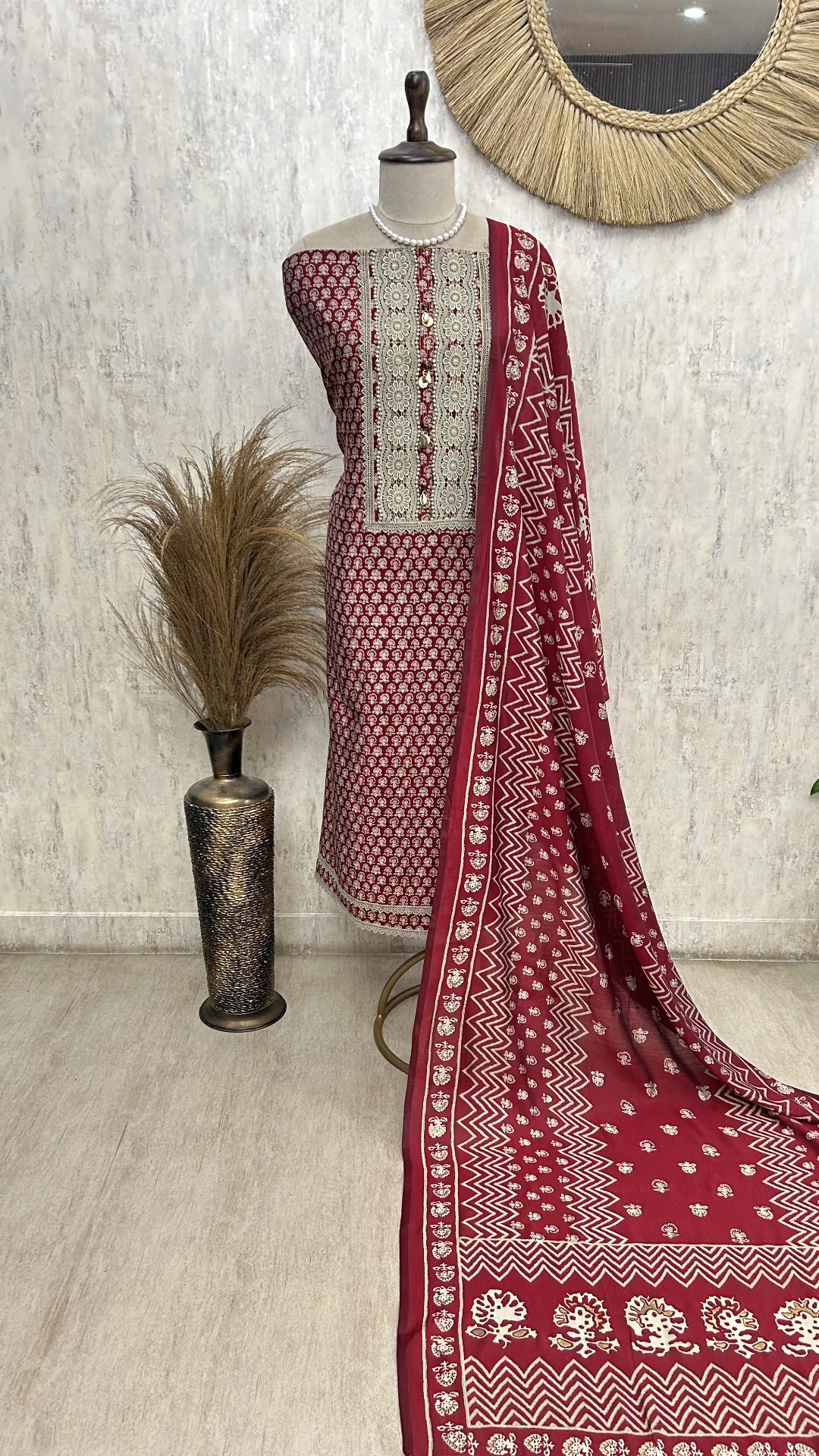 Timeless Chikan Beauty Unstiched Suit