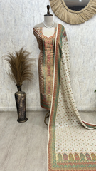 Vibrant Ethnic Weave Unstiched Suit