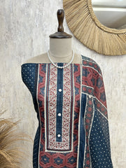 Midnight Ajrakh Elegance Unstiched Suit