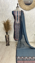 Midnight Ajrakh Elegance Unstiched Suit